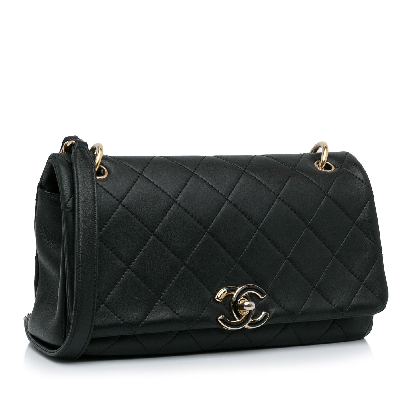 Chanel Large Lambskin Twist Chain Enamel CC Flap