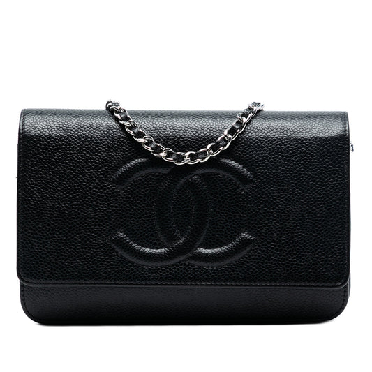 Chanel CC Caviar Wallet On Chain