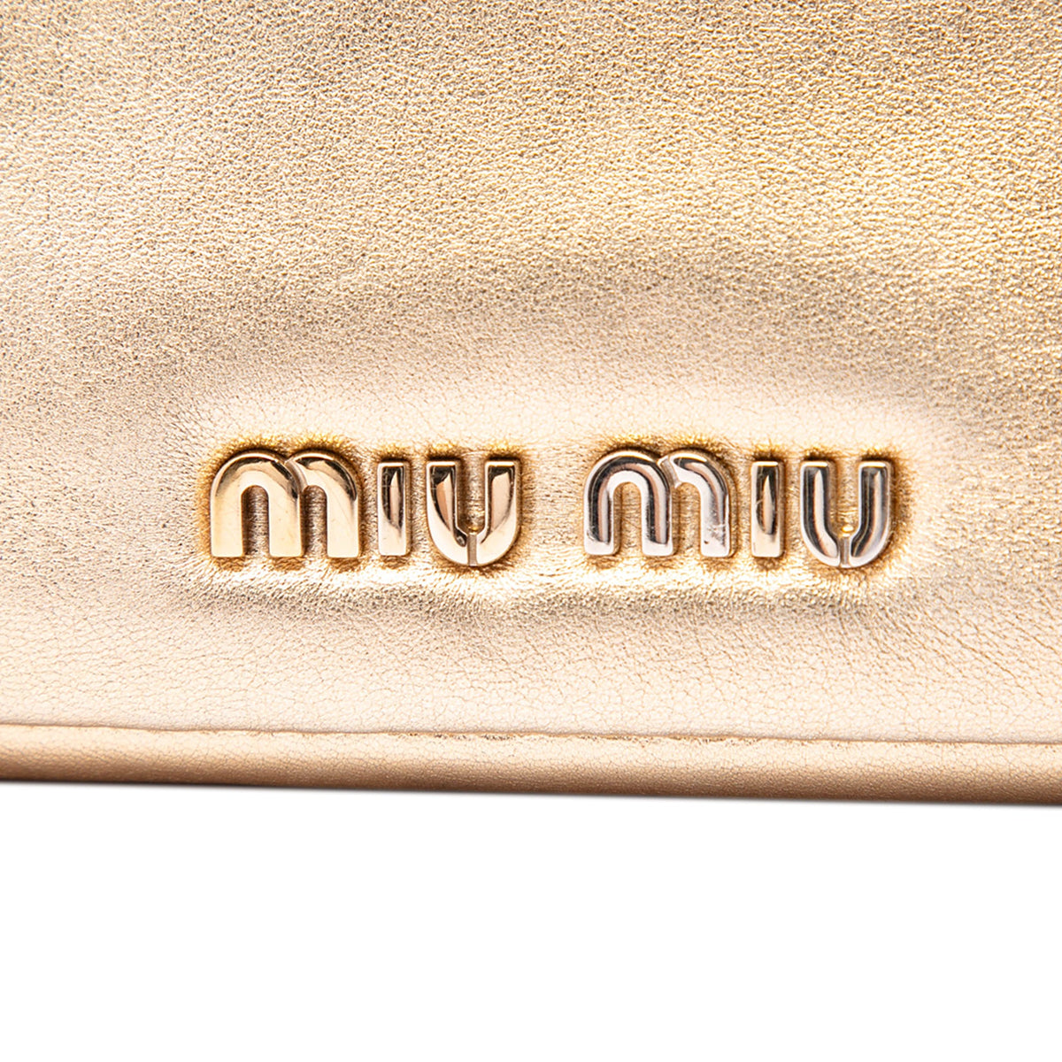 Miu Miu Metallic Nappa Strass Studded Flap Crossbody