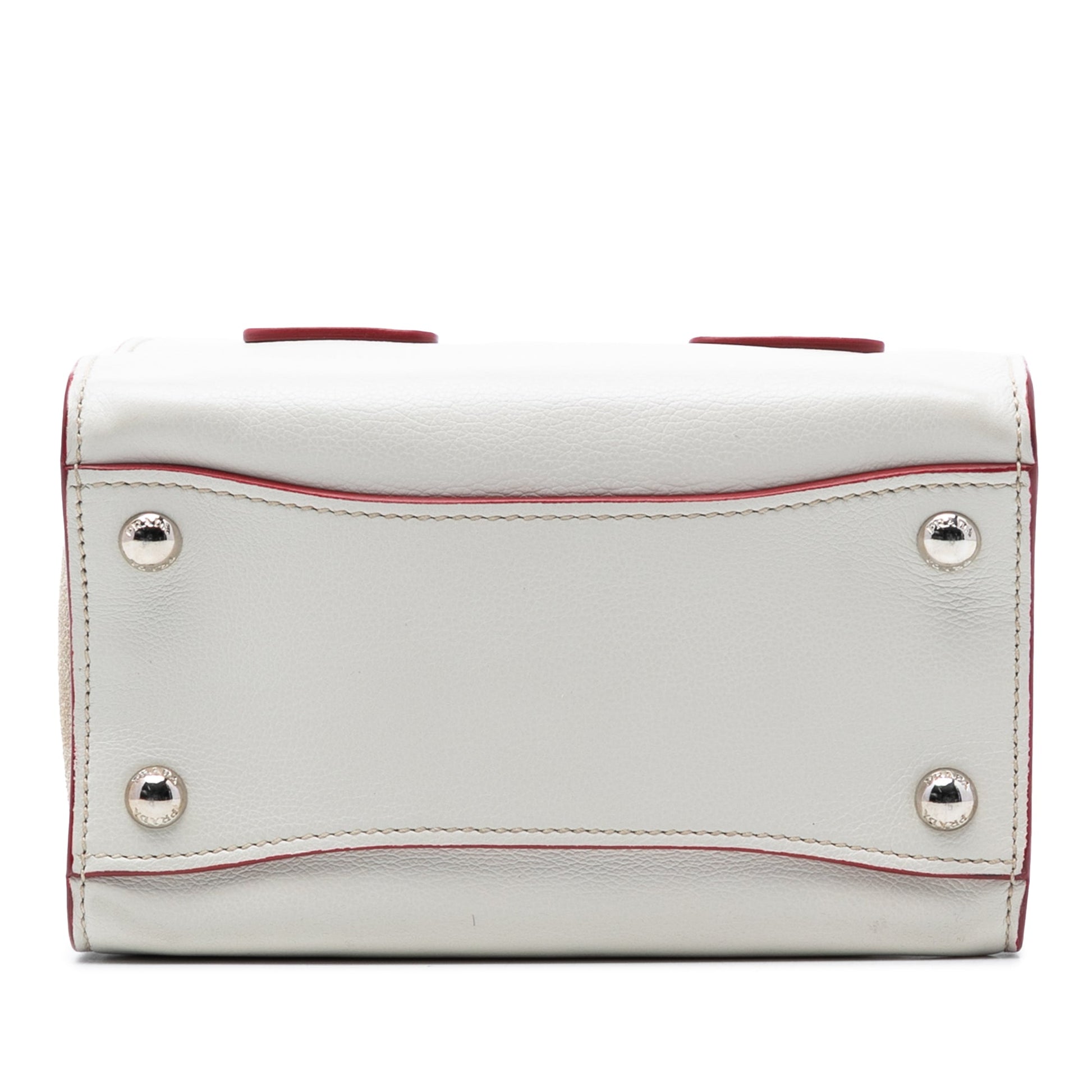 Prada Mini Scamosciato Trimmed Glace Calf Twin Pocket Satchel