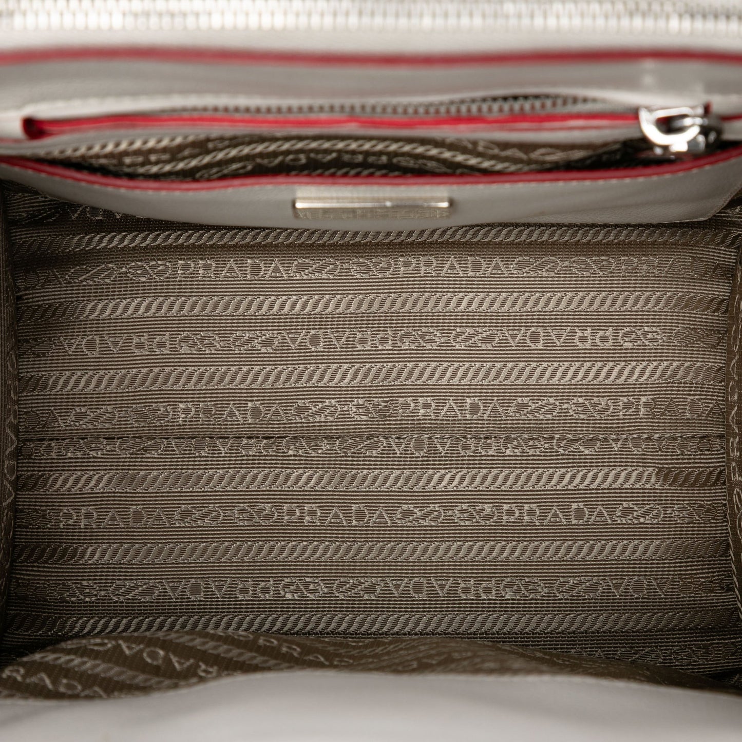 Prada Mini Scamosciato Trimmed Glace Calf Twin Pocket Satchel