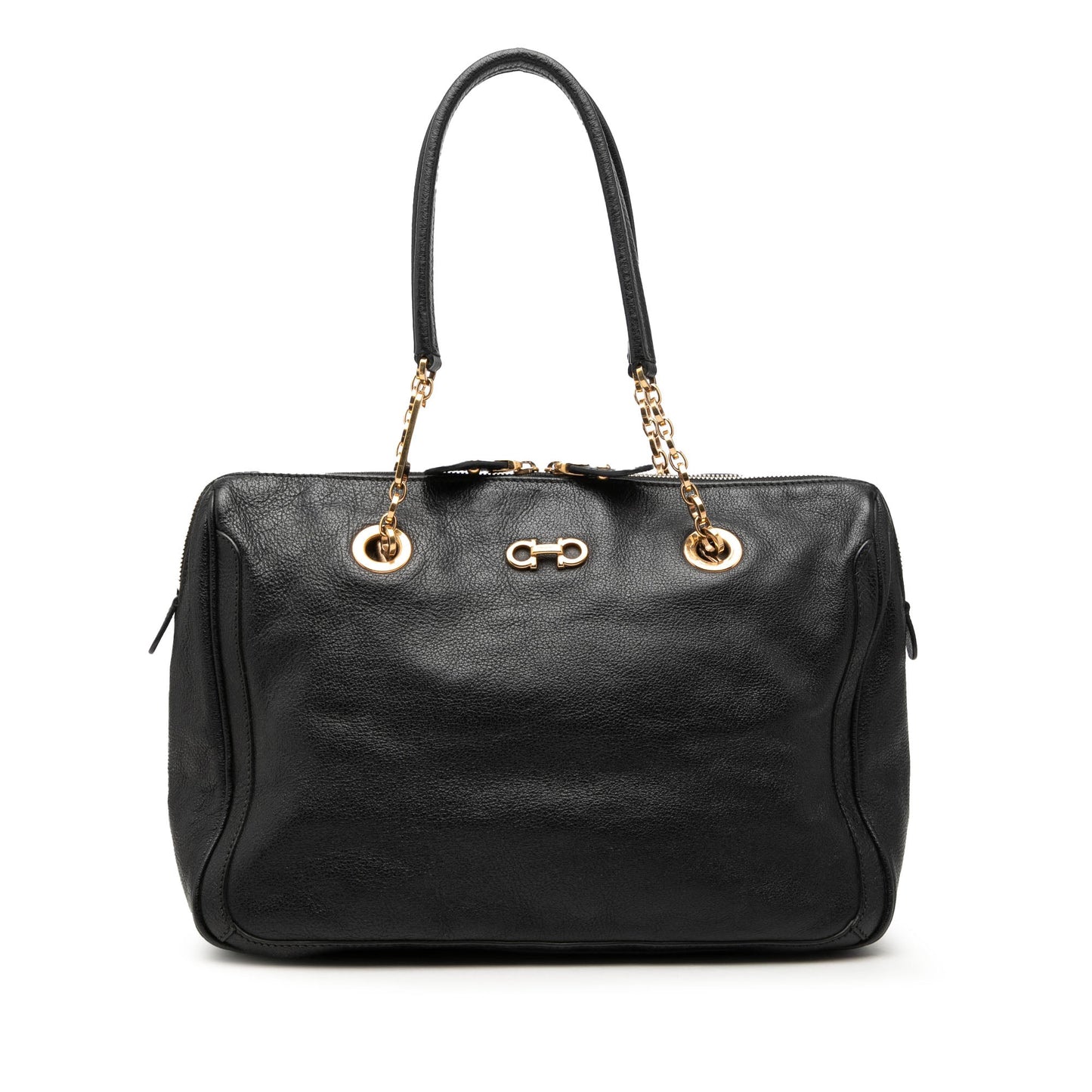 Ferragamo Buffalo Leather Fanya Chain Tote