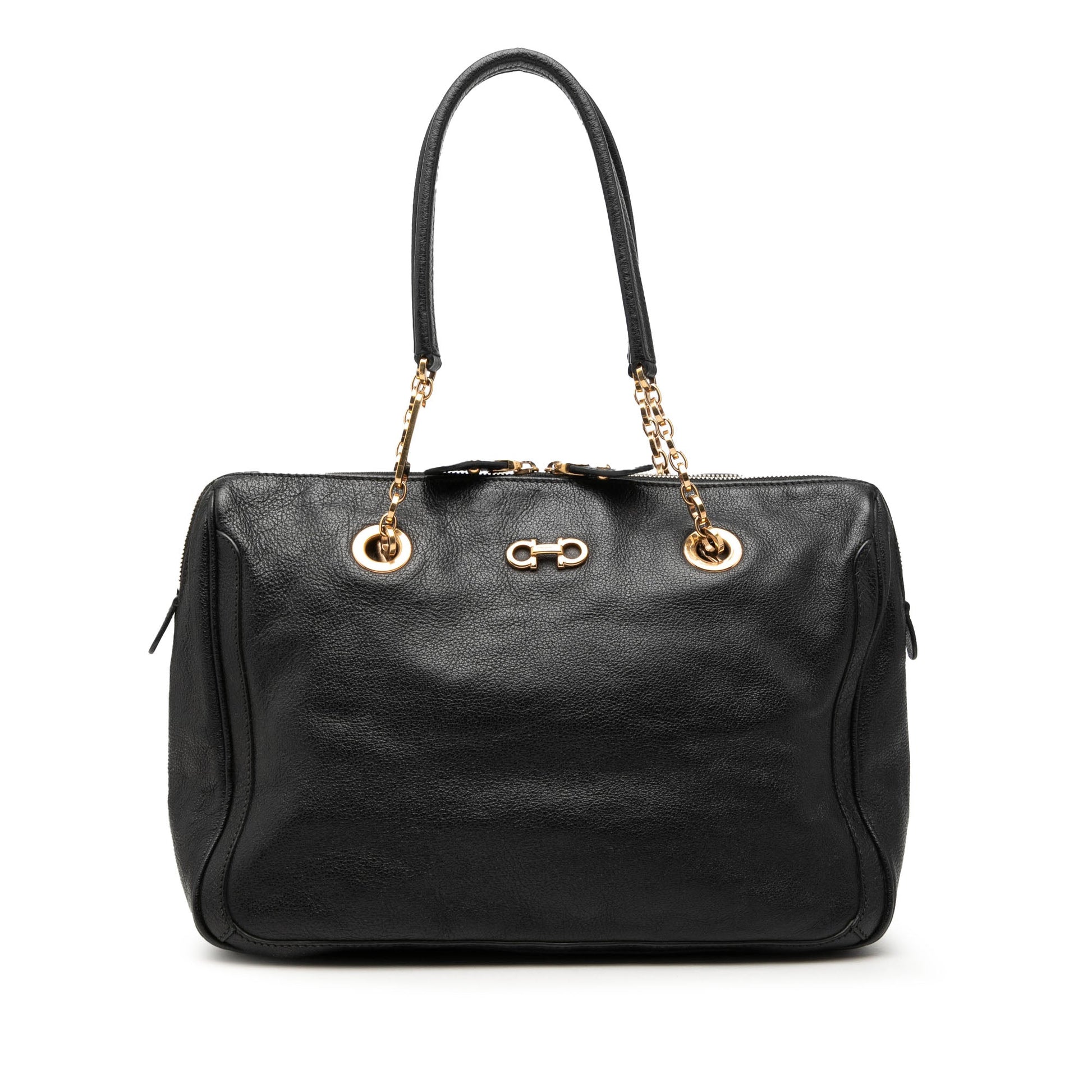 Ferragamo Buffalo Leather Fanya Chain Tote