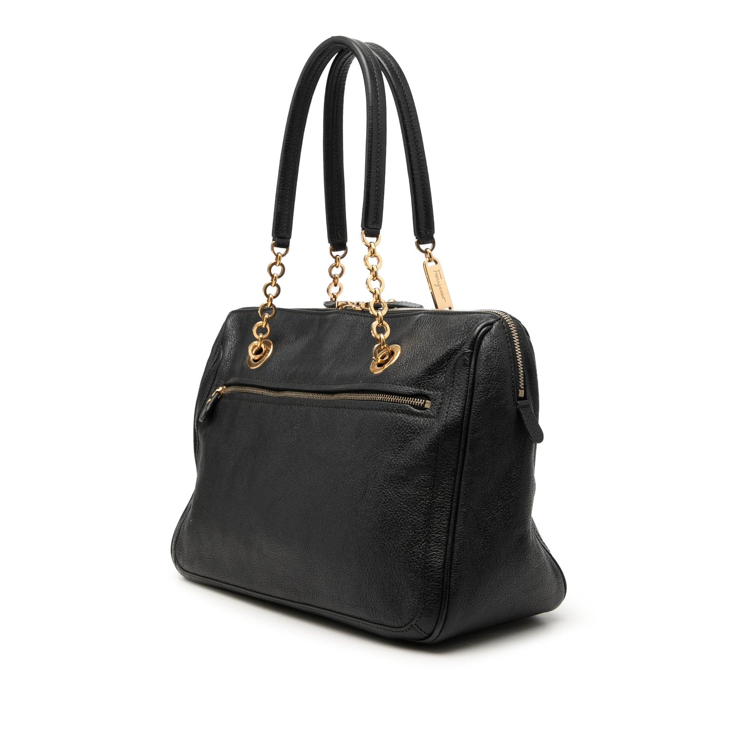 Ferragamo Buffalo Leather Fanya Chain Tote