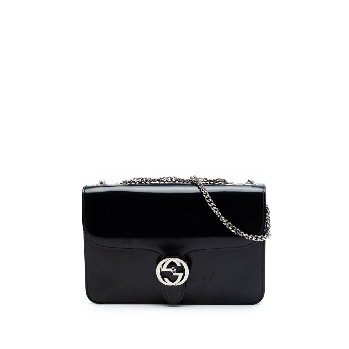 Gucci Medium Patent Interlocking G Crossbody
