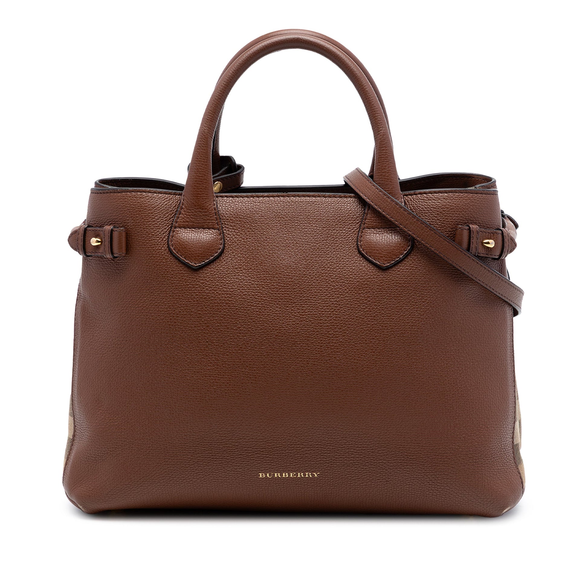 Burberry Medium Calfskin and House Check Banner Satchel