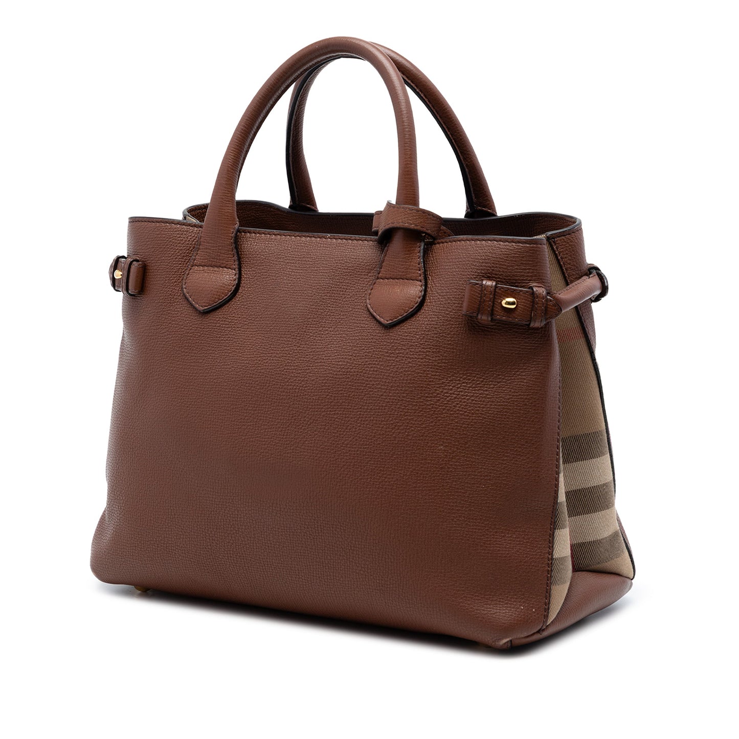 Burberry Medium Calfskin and House Check Banner Satchel