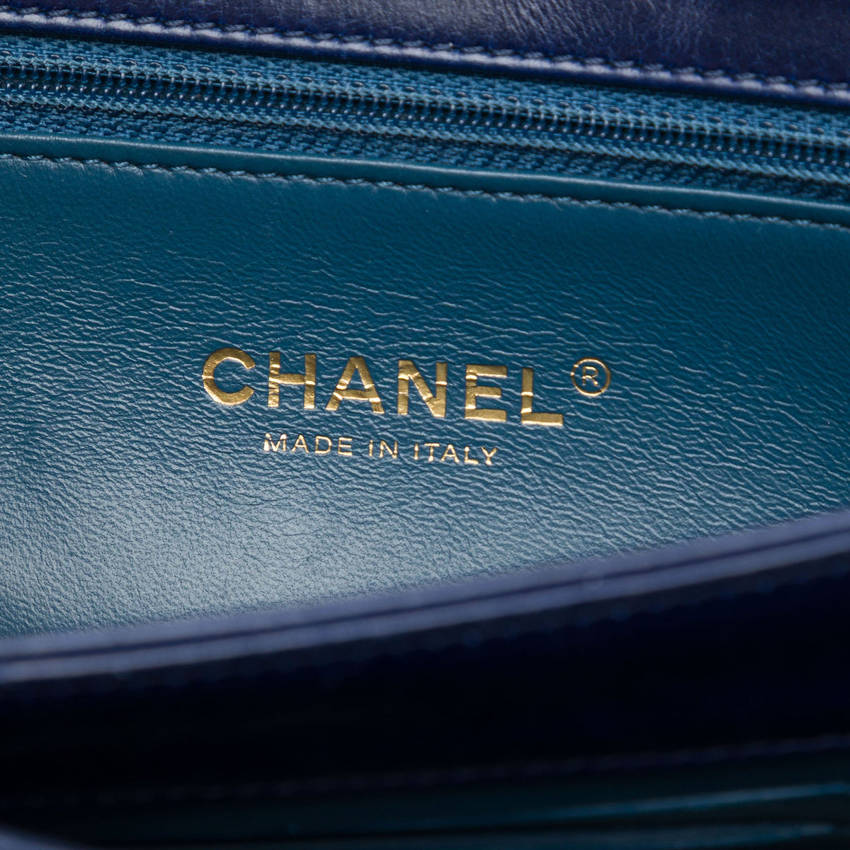 Chanel Small Quilted Calfskin Straight Lined Flap — Blue