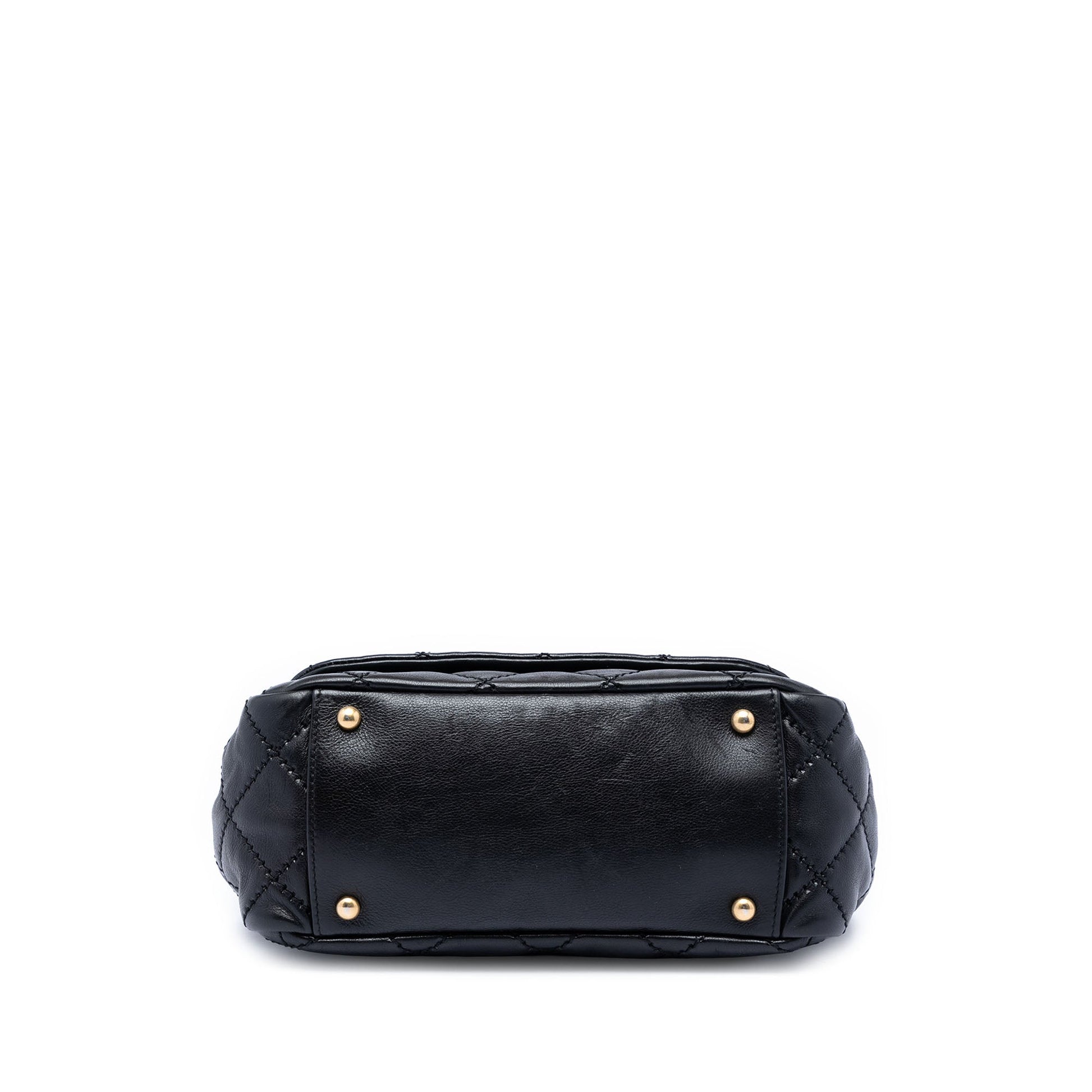 Chanel Quilted Calfskin Stitch Retro Chain Accordion Flap