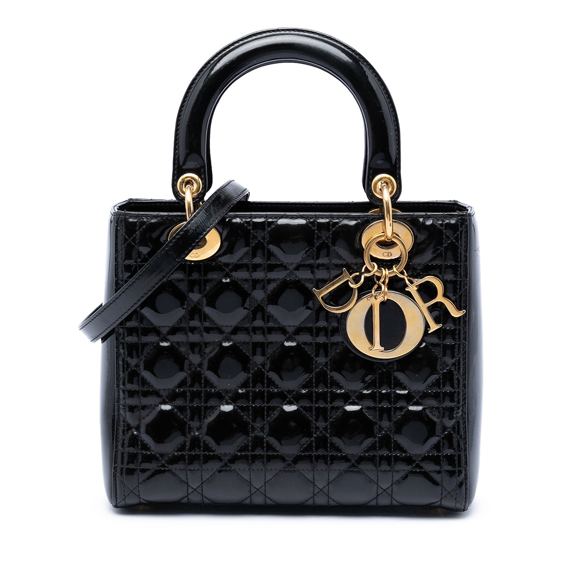 Dior Medium Patent Cannage Lady Dior