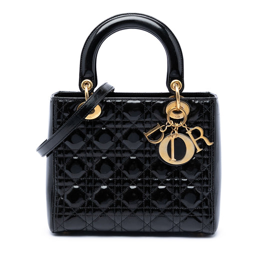 Dior Medium Patent Cannage Lady Dior