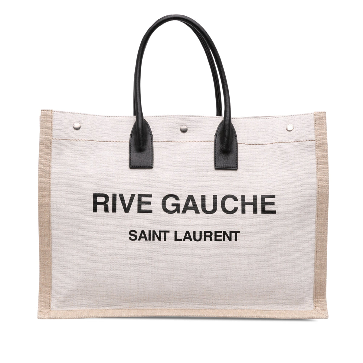 Saint Laurent Large Canvas Rive Gauche Tote — Beige