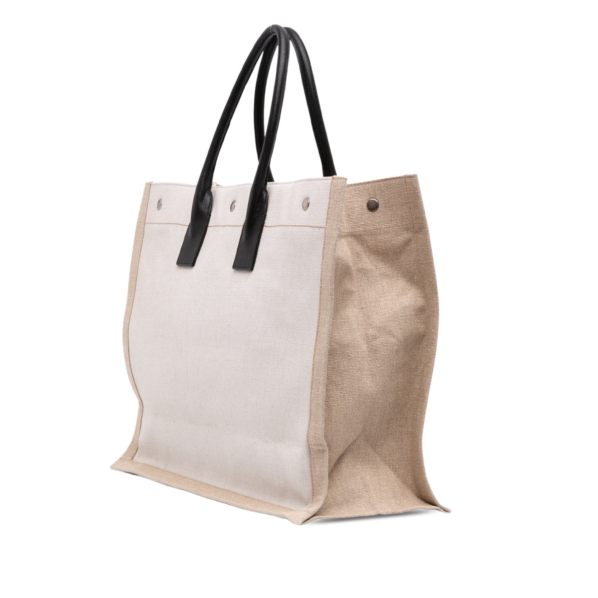 Saint Laurent Large Canvas Rive Gauche Tote — Beige