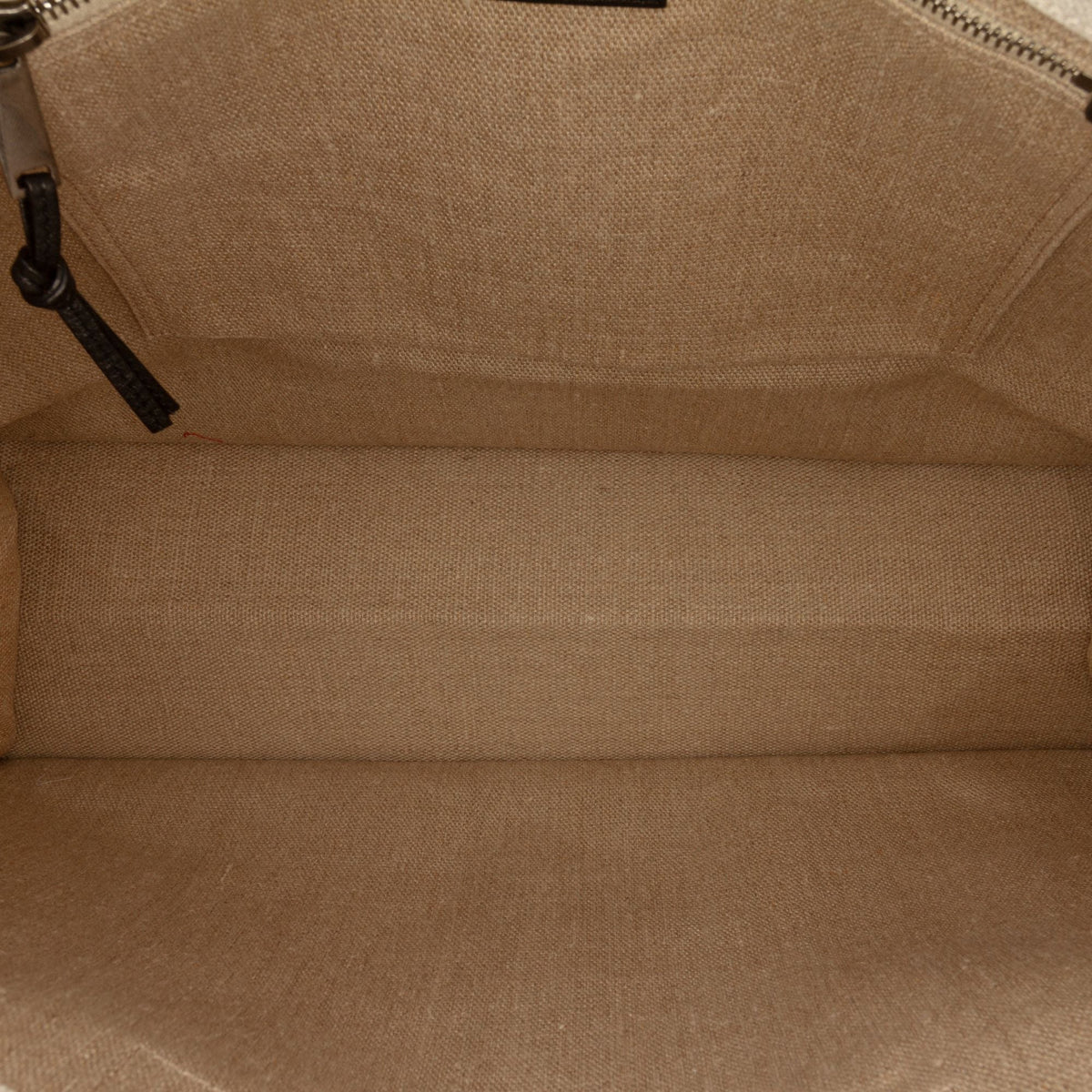 Saint Laurent Large Canvas Rive Gauche Tote — Beige