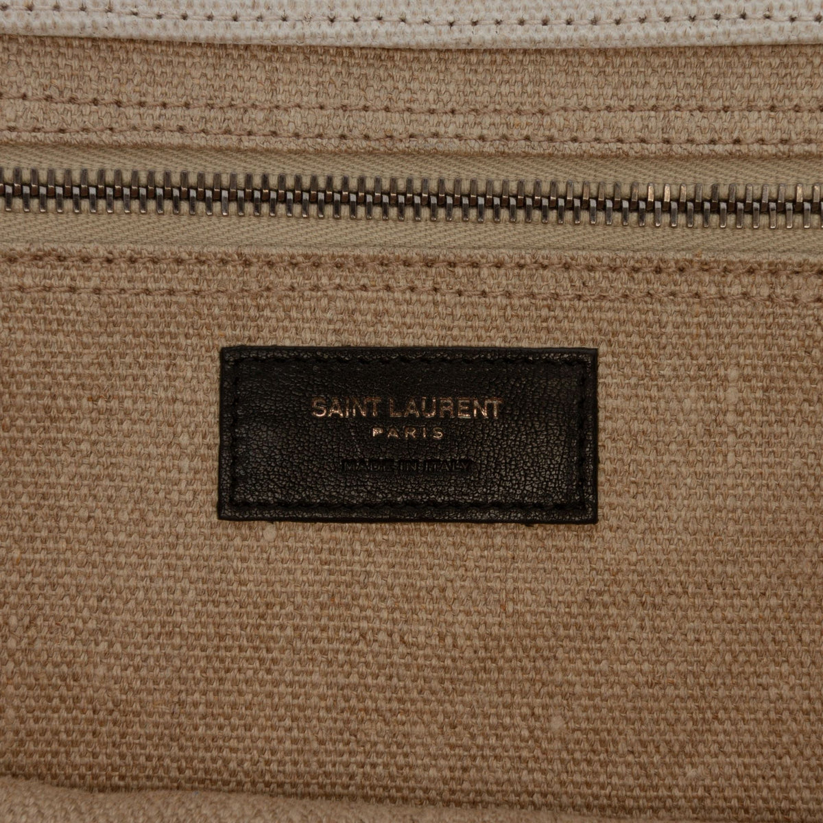 Saint Laurent Large Canvas Rive Gauche Tote — Beige