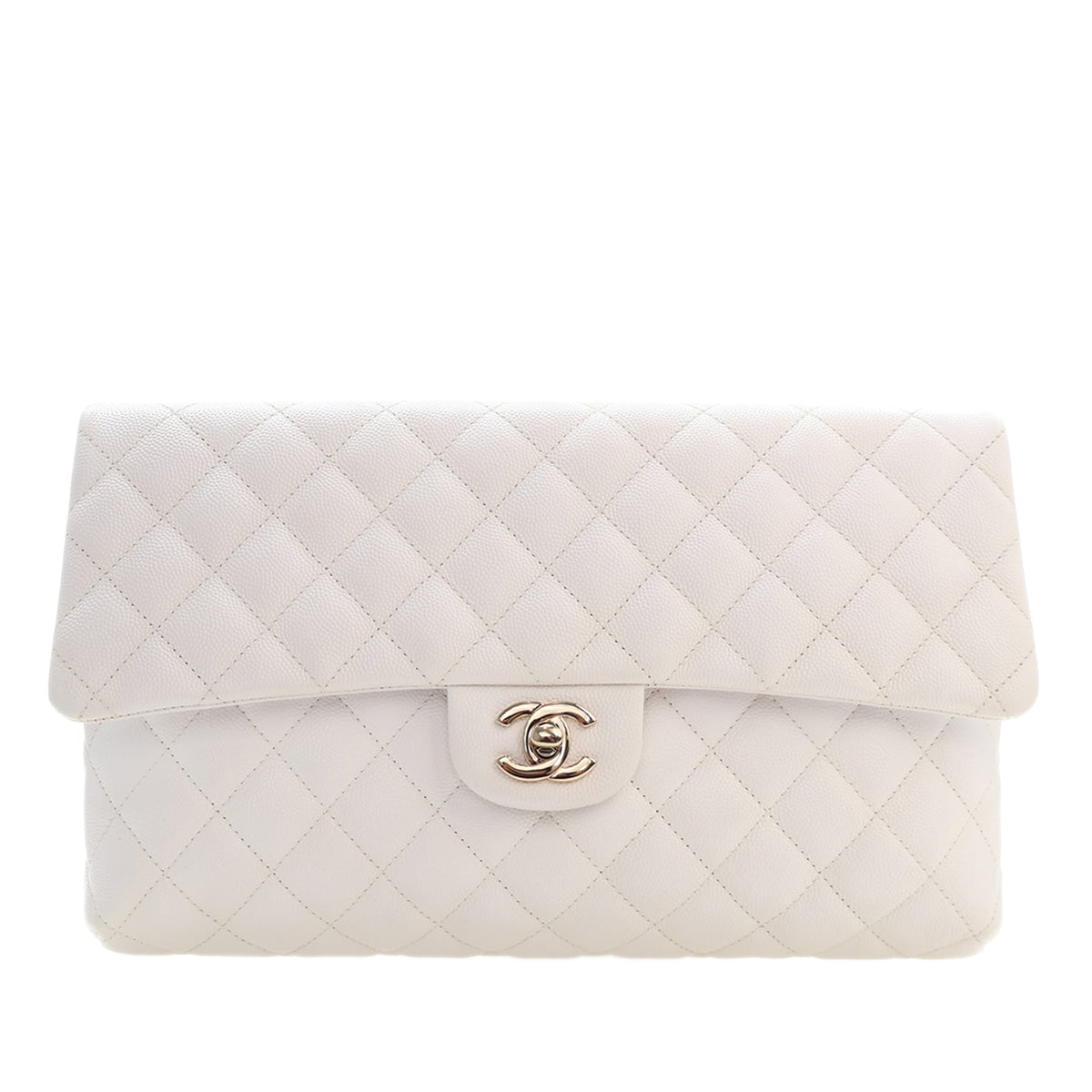 Chanel CC Quilted Caviar Flap Clutch