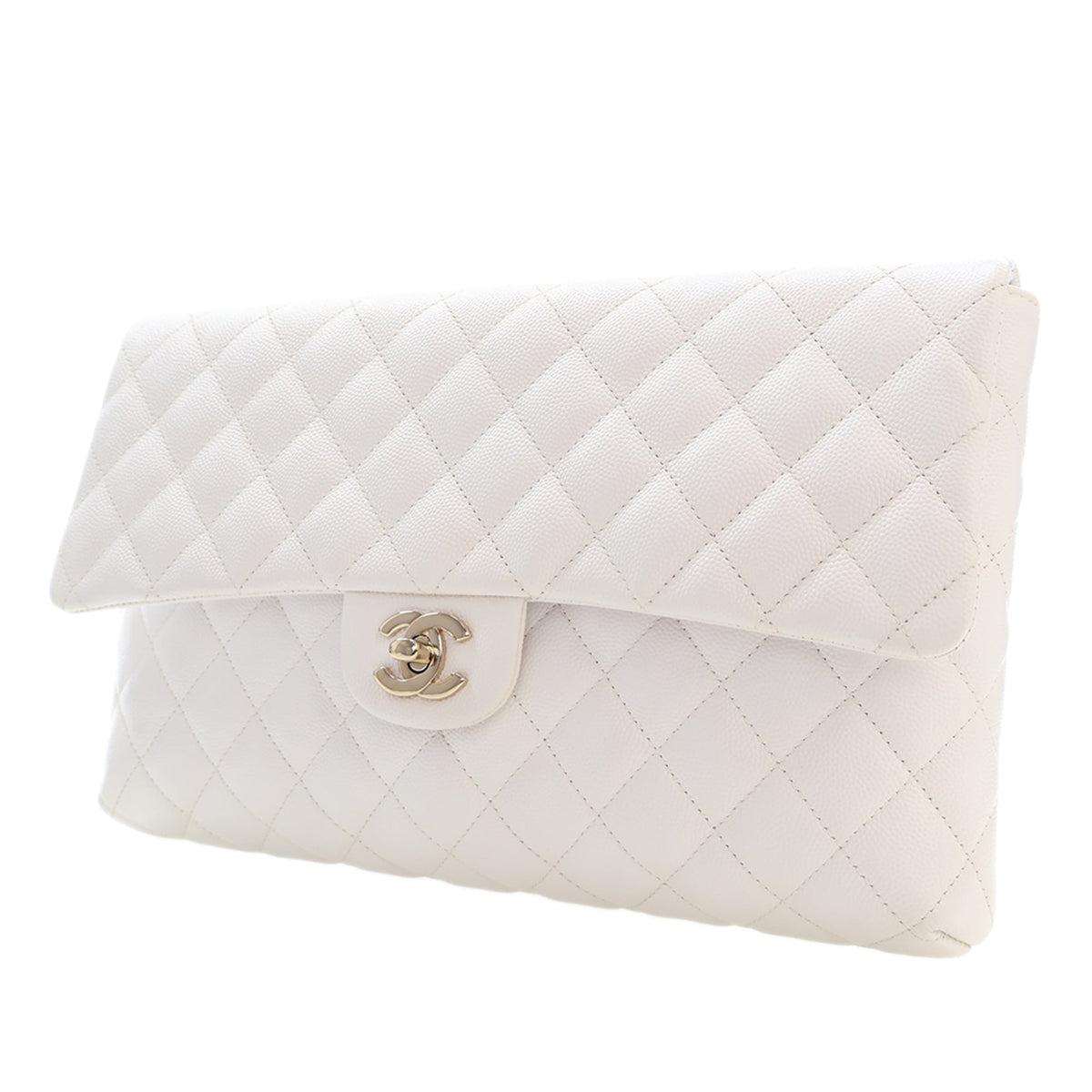 Chanel CC Quilted Caviar Flap Clutch