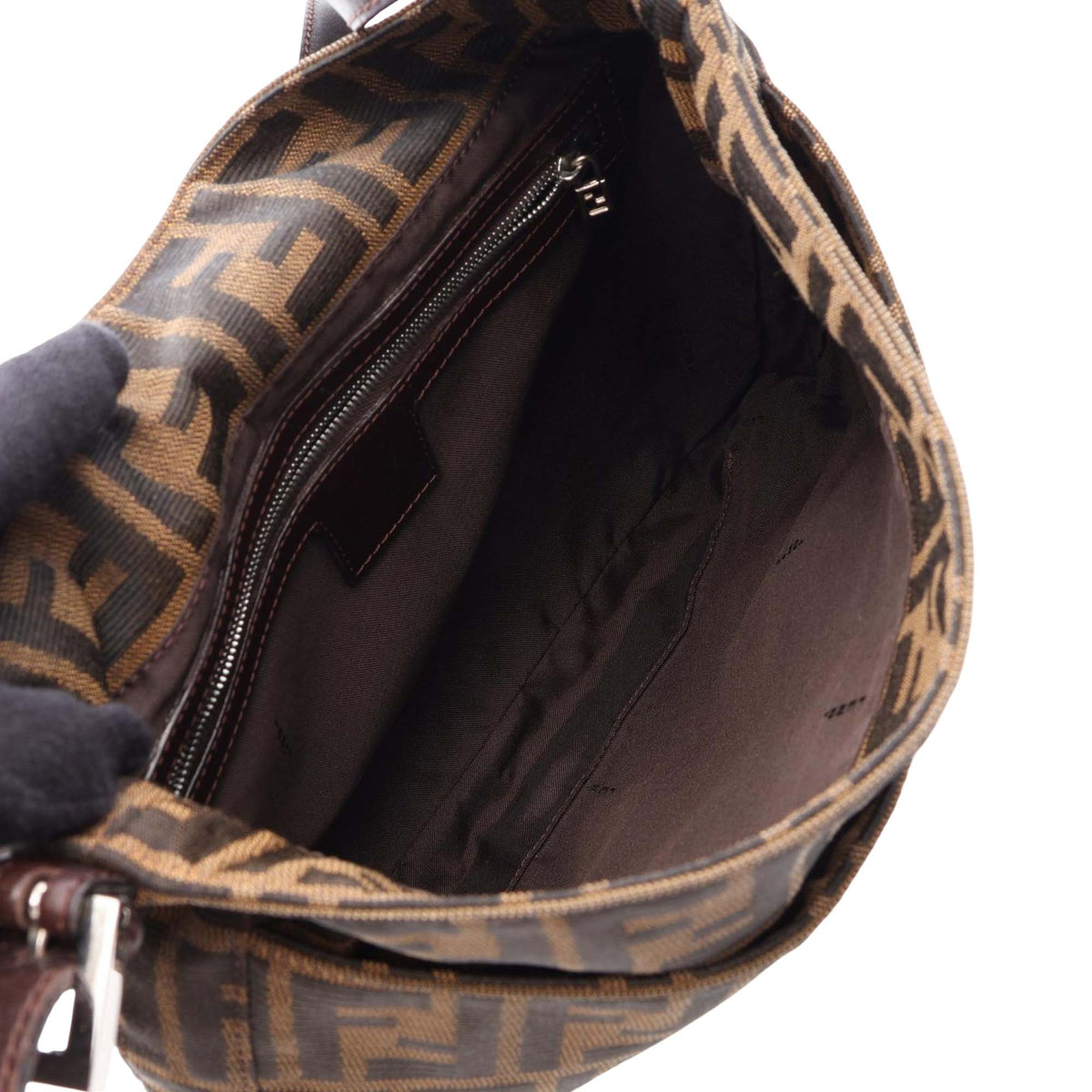 Fendi Zucca Canvas Shoulder Bag