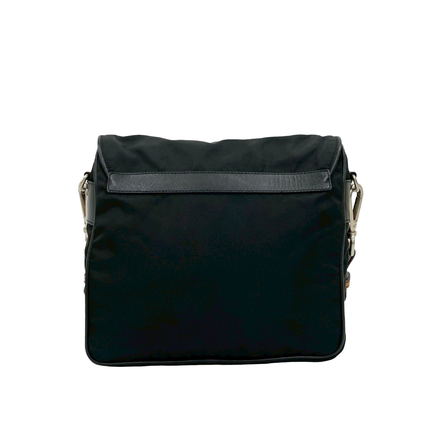 Prada Saffiano Trimmed Tessuto Shoulder Bag