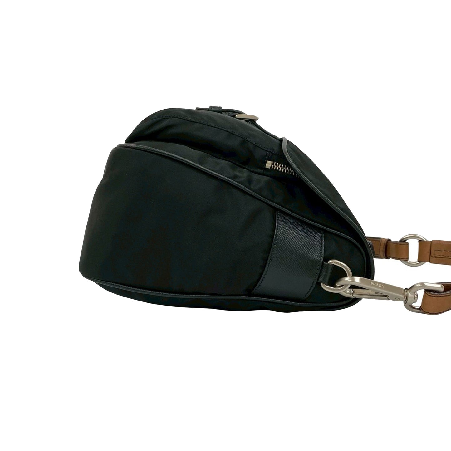 Prada Saffiano Trimmed Tessuto Shoulder Bag