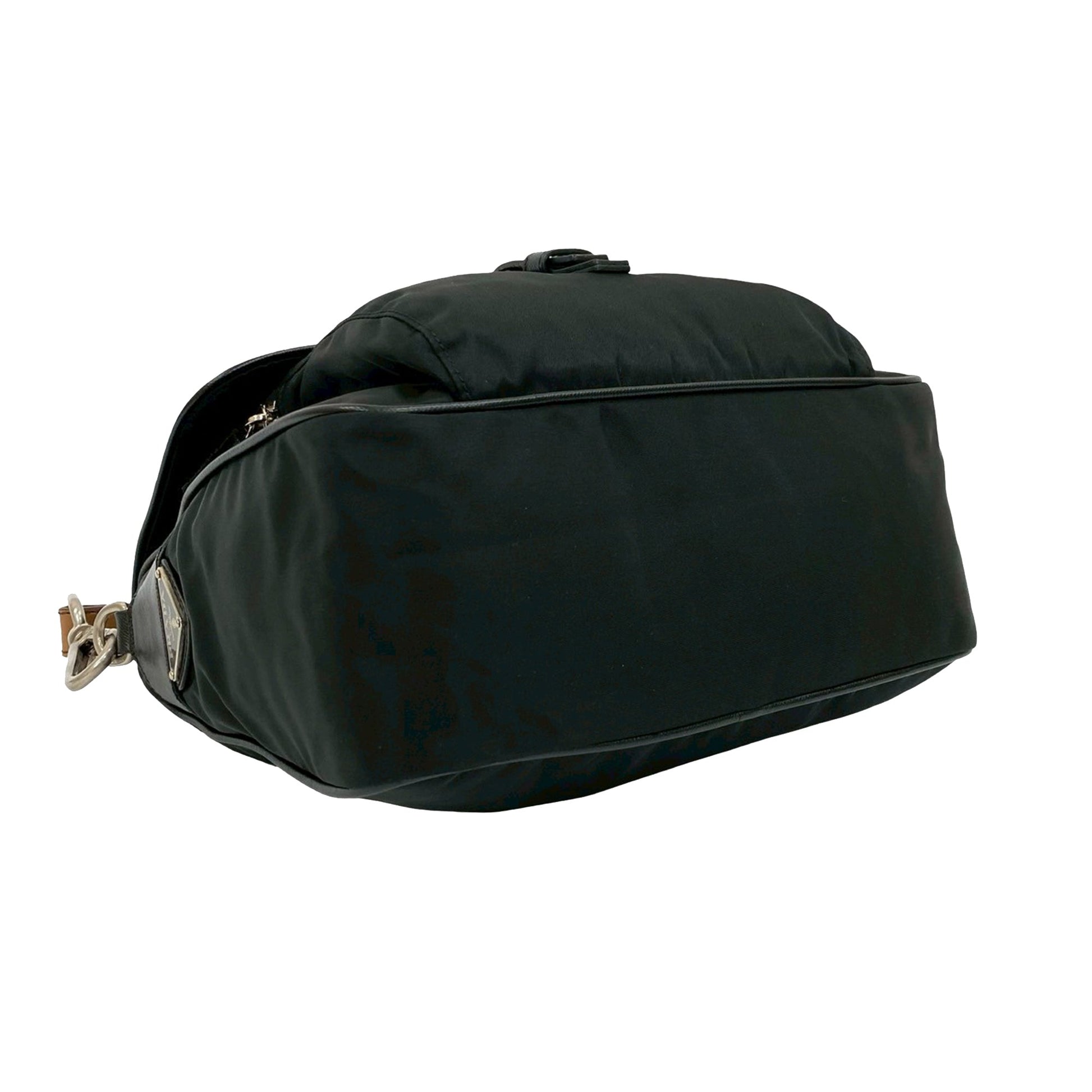 Prada Saffiano Trimmed Tessuto Shoulder Bag