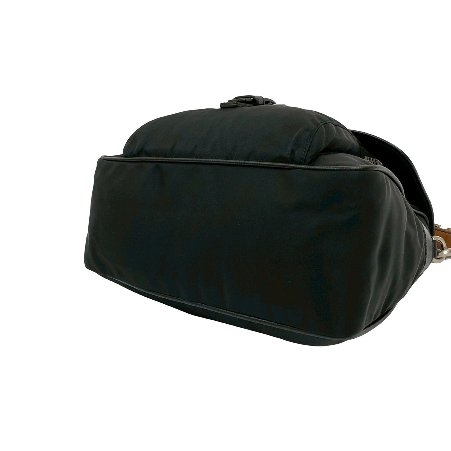 Prada Saffiano Trimmed Tessuto Shoulder Bag