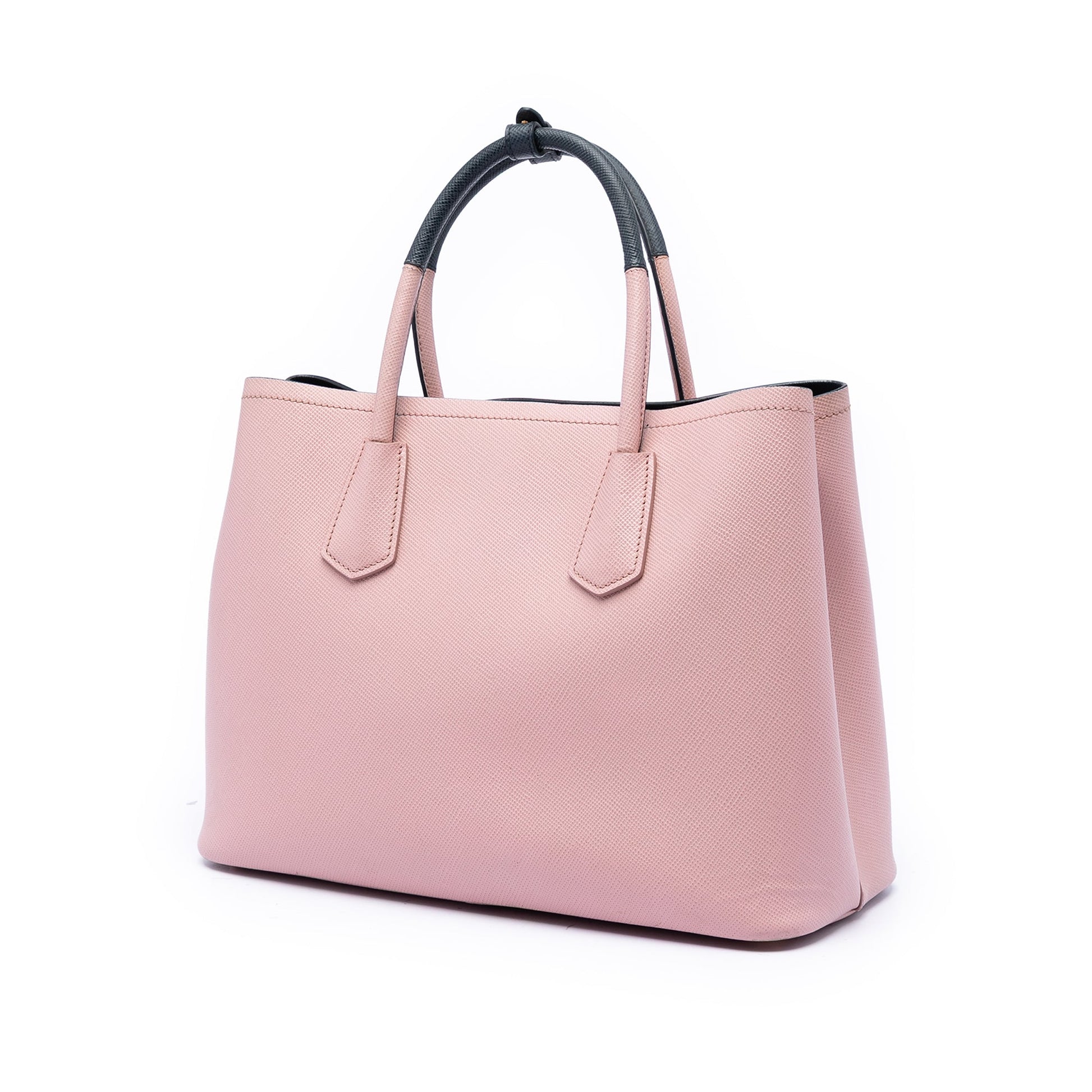 Prada Medium Bicolor Saffiano Cuir Double Satchel