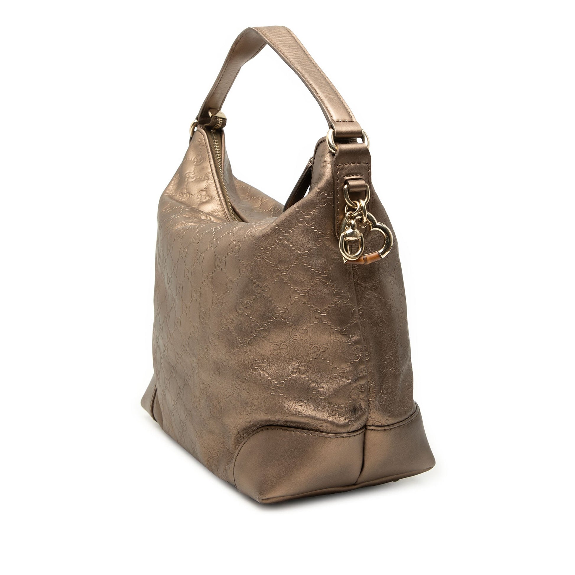 Gucci Metallic Guccissima Heart Bit Shoulder Bag