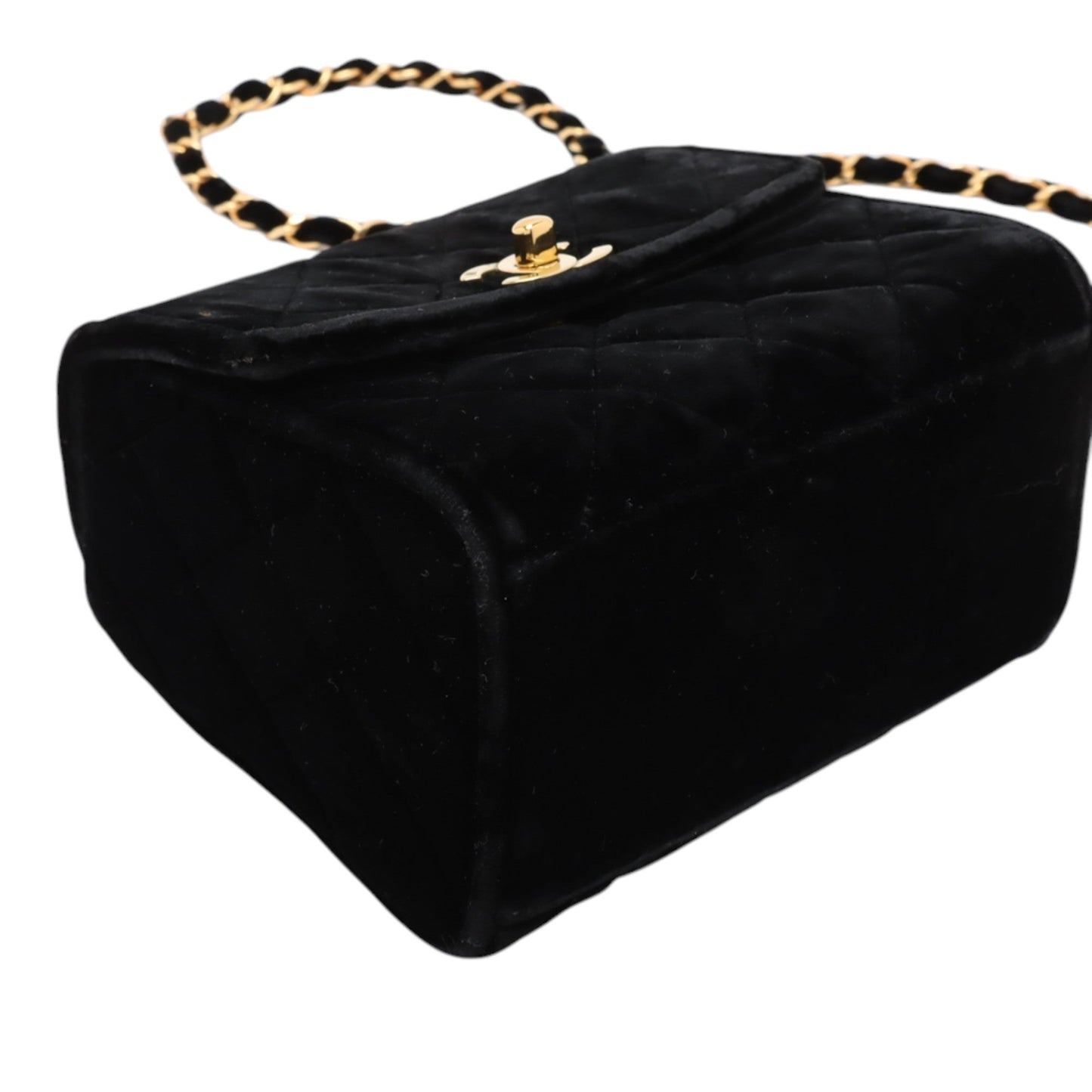 Chanel Mini Quilted Velvet Straight Flap