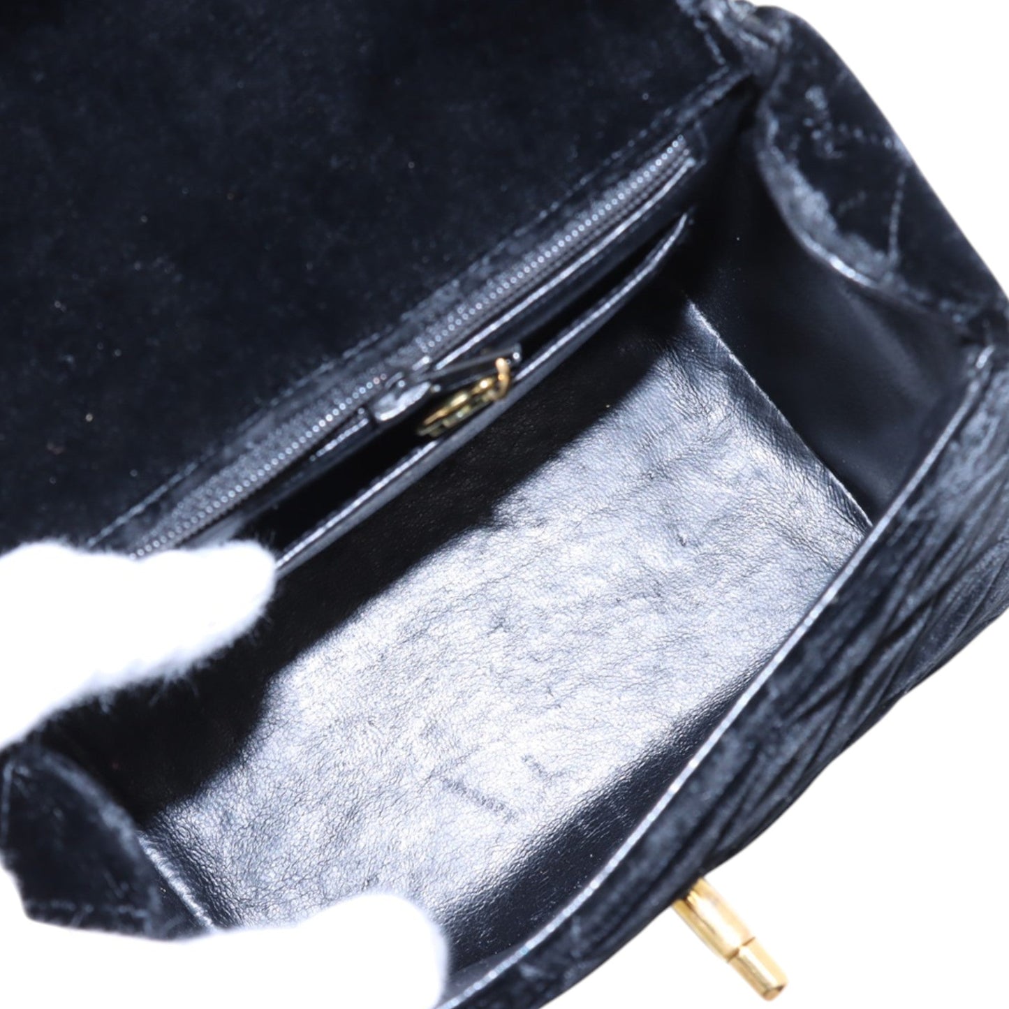 Chanel Mini Quilted Velvet Straight Flap