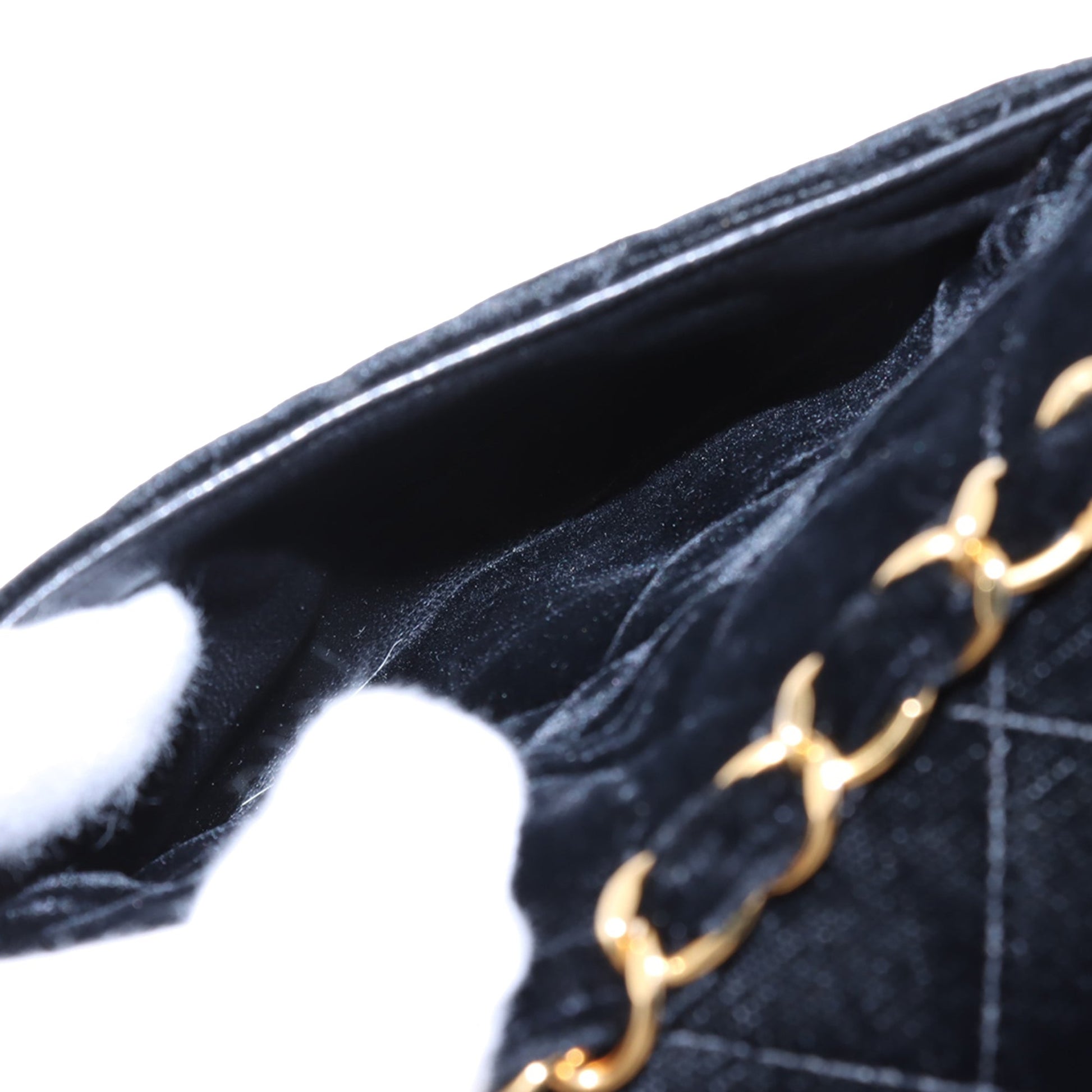 Chanel Mini Quilted Velvet Straight Flap