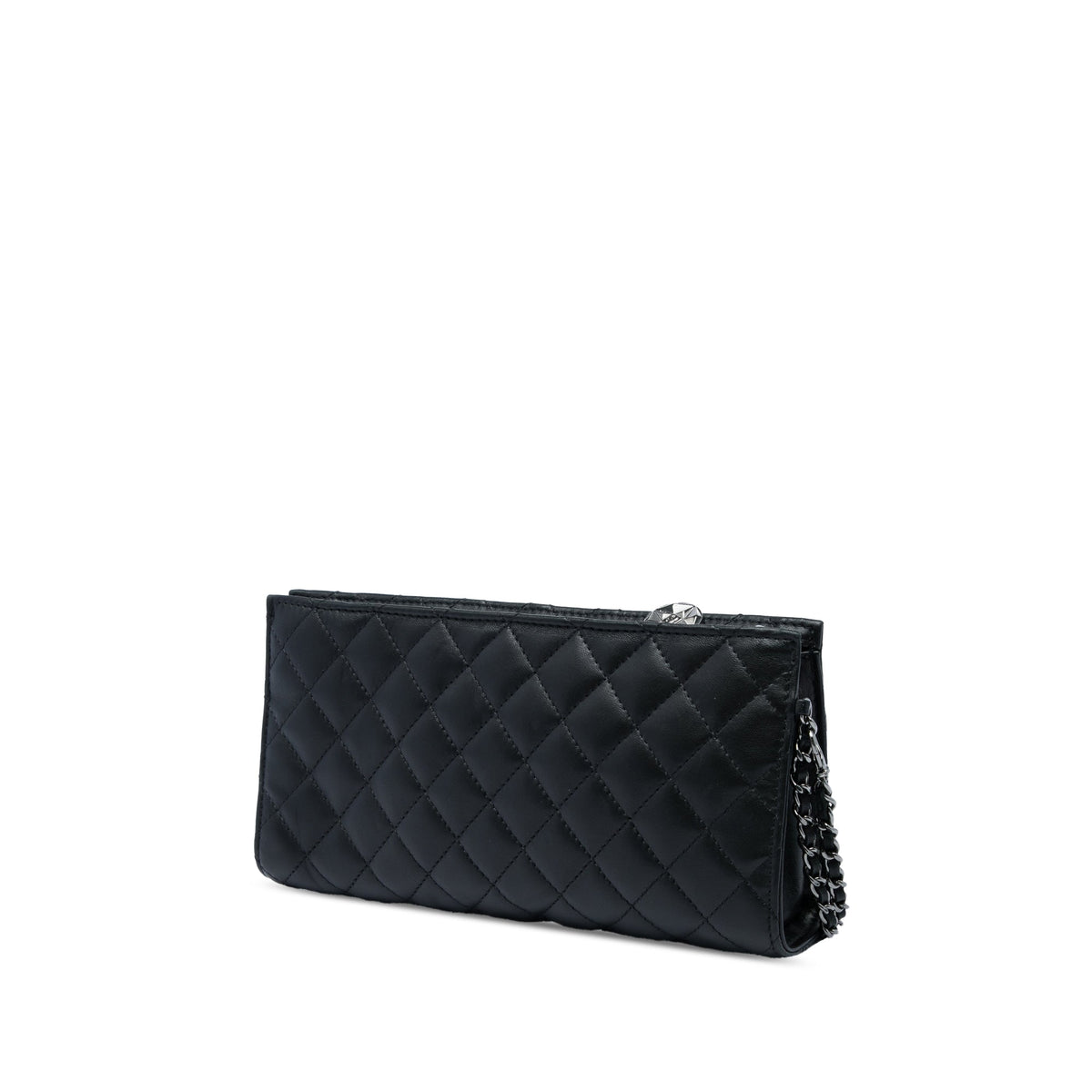Chanel Metallic and Quilted Lambskin Mineral Nights Pochette Wristlet — Black