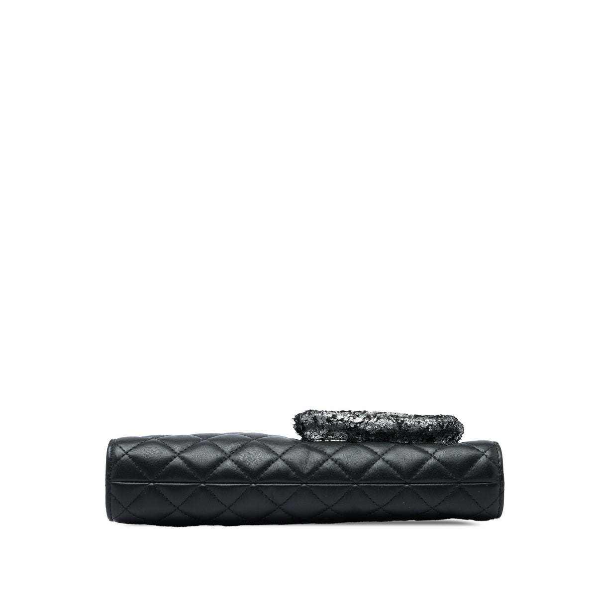 Chanel Metallic and Quilted Lambskin Mineral Nights Pochette Wristlet — Black
