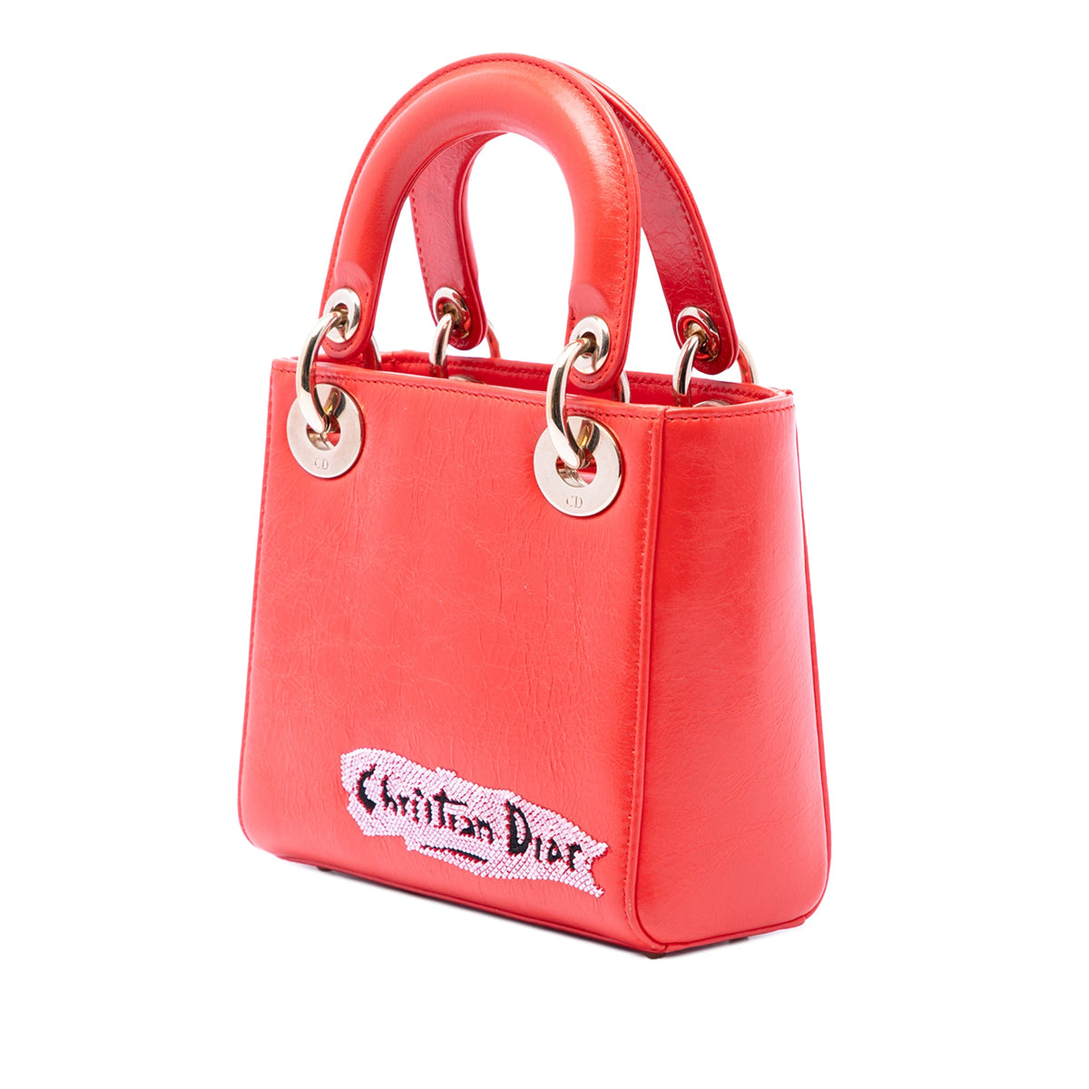 Dior Mini Calfskin Beaded Lady Dior