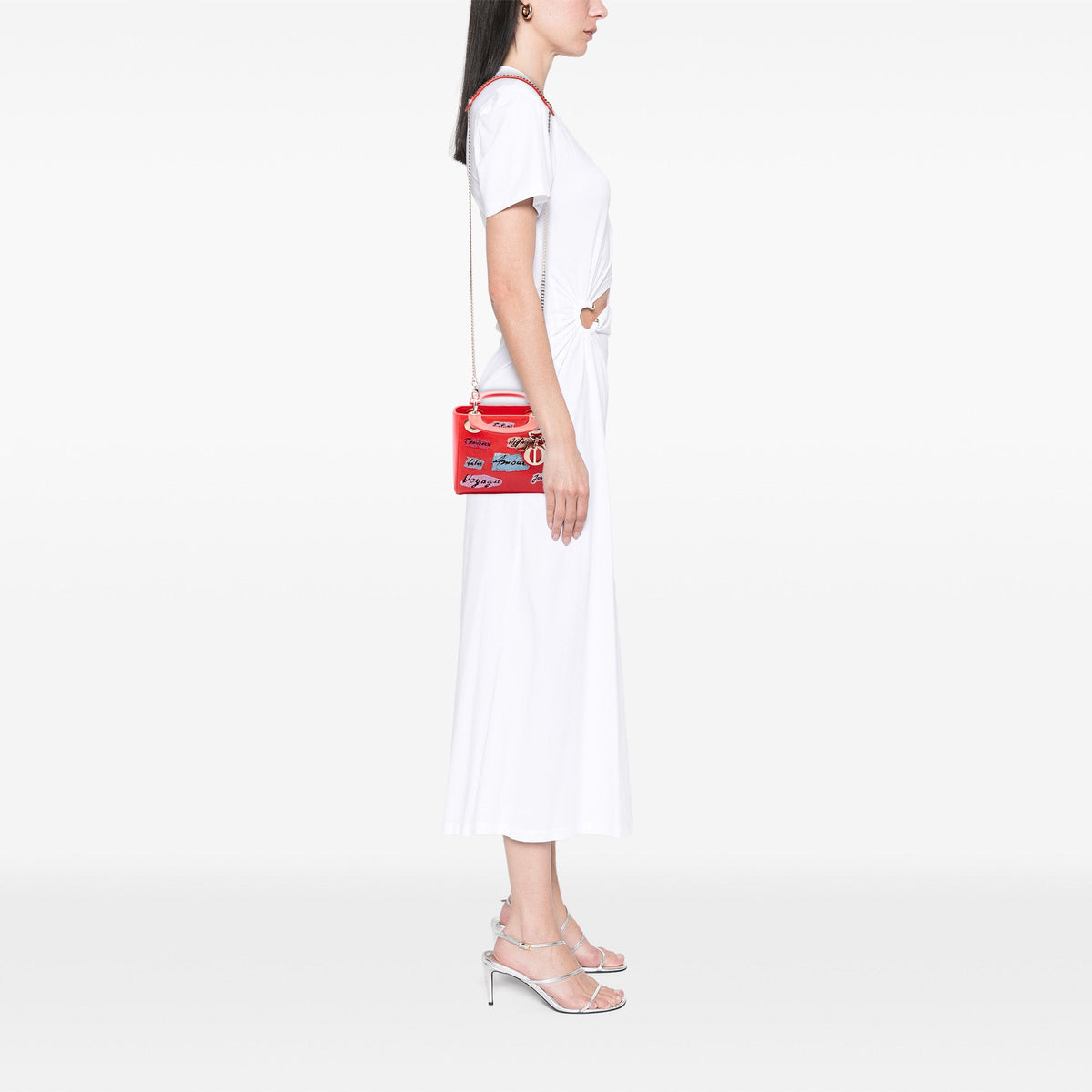 Dior Mini Calfskin Beaded Lady Dior