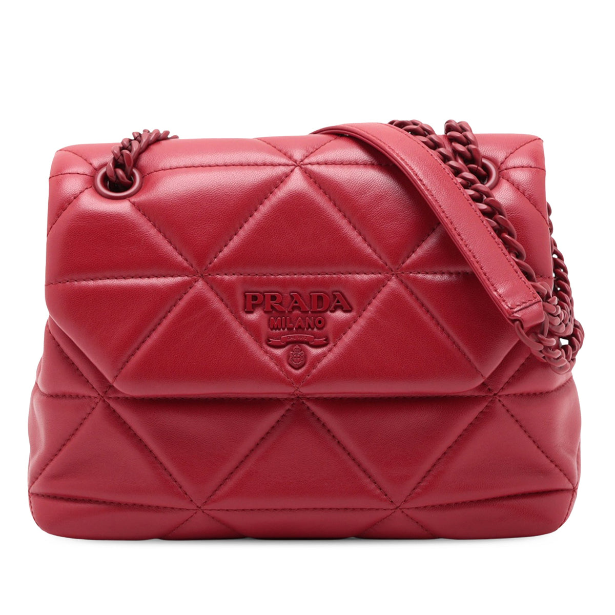 Prada Small Nappa Spectrum Chain Shoulder Bag Red
