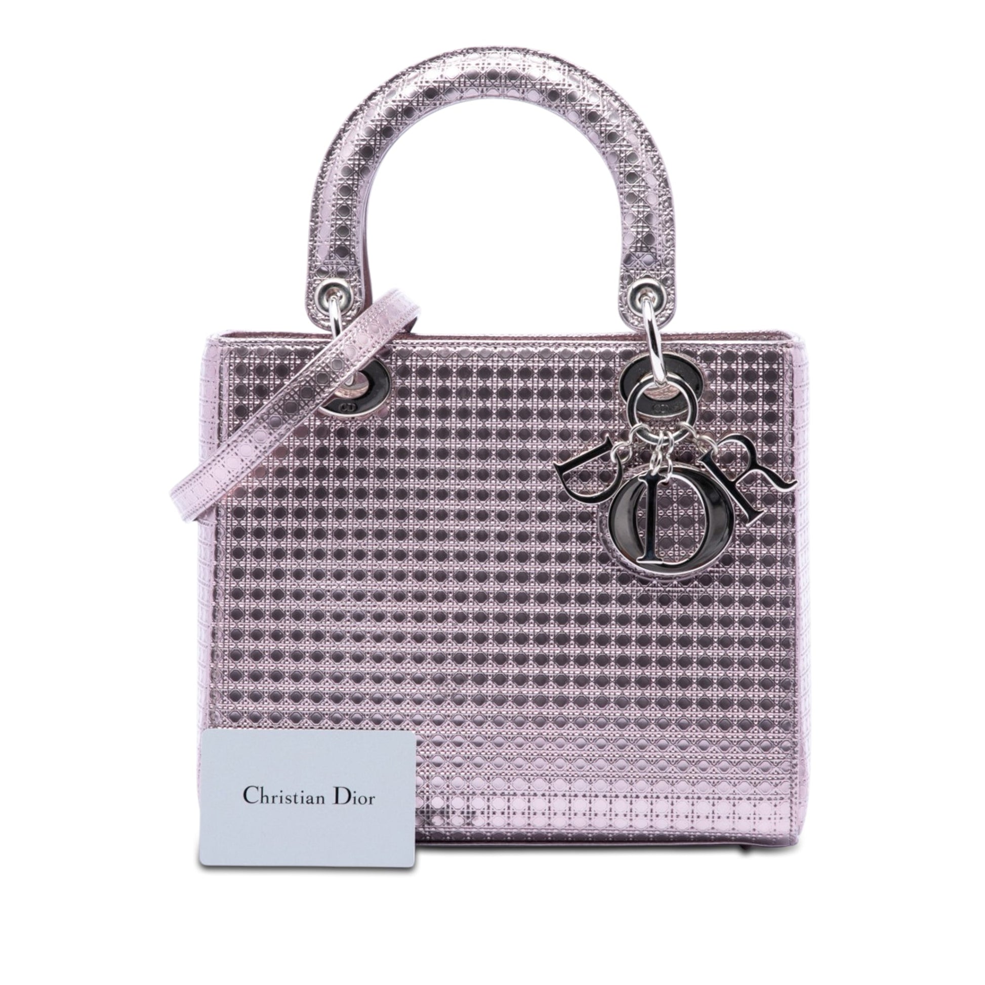 Dior Medium Metallic Patent Microcannage Lady Dior