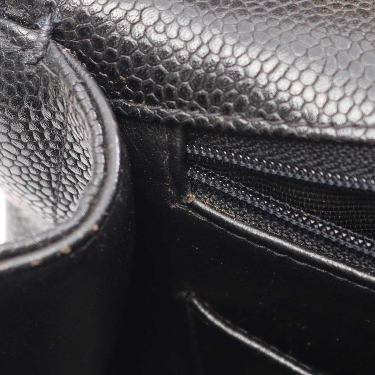 Chanel Jumbo CC Diagonal Quilted Caviar Flap
