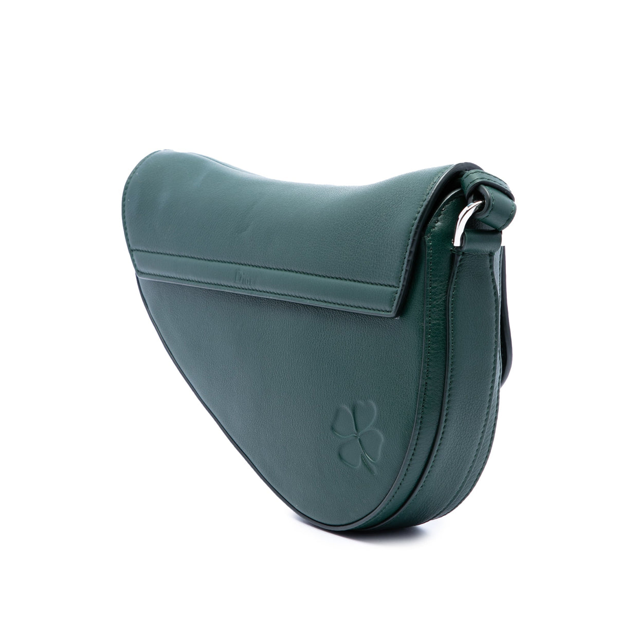 Dior Embossed Smooth Calfskin Clover Saddle Crossbody