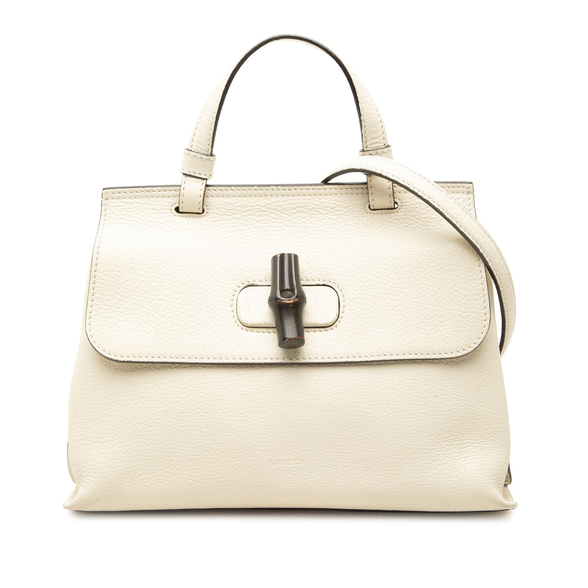 Gucci Small Calfskin Bamboo Daily Satchel — White