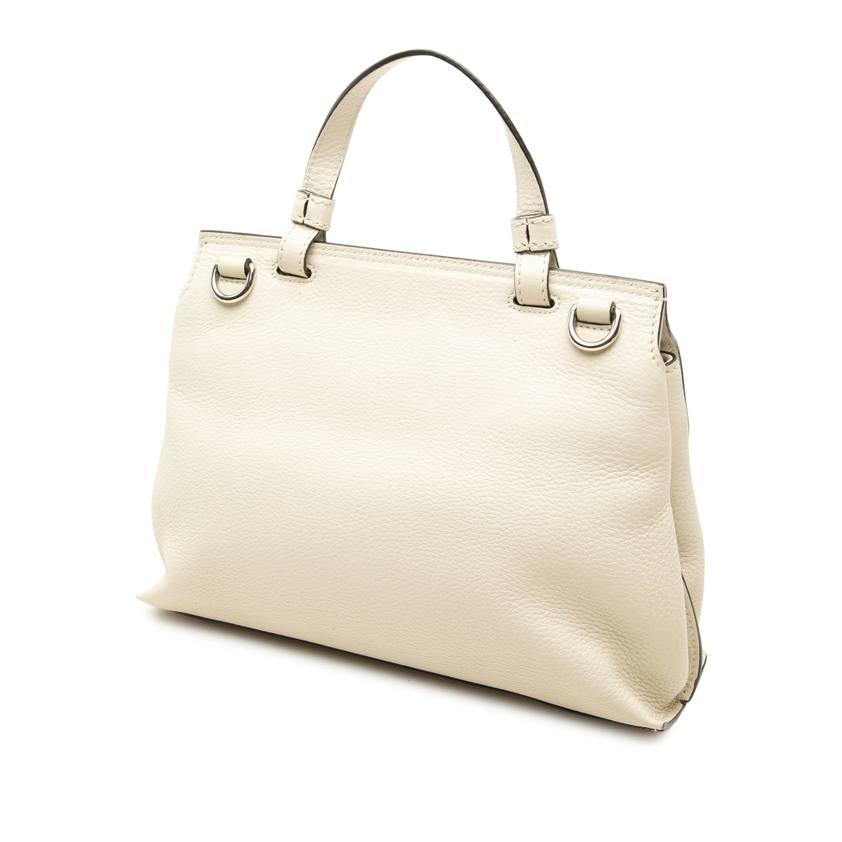 Gucci Small Calfskin Bamboo Daily Satchel — White