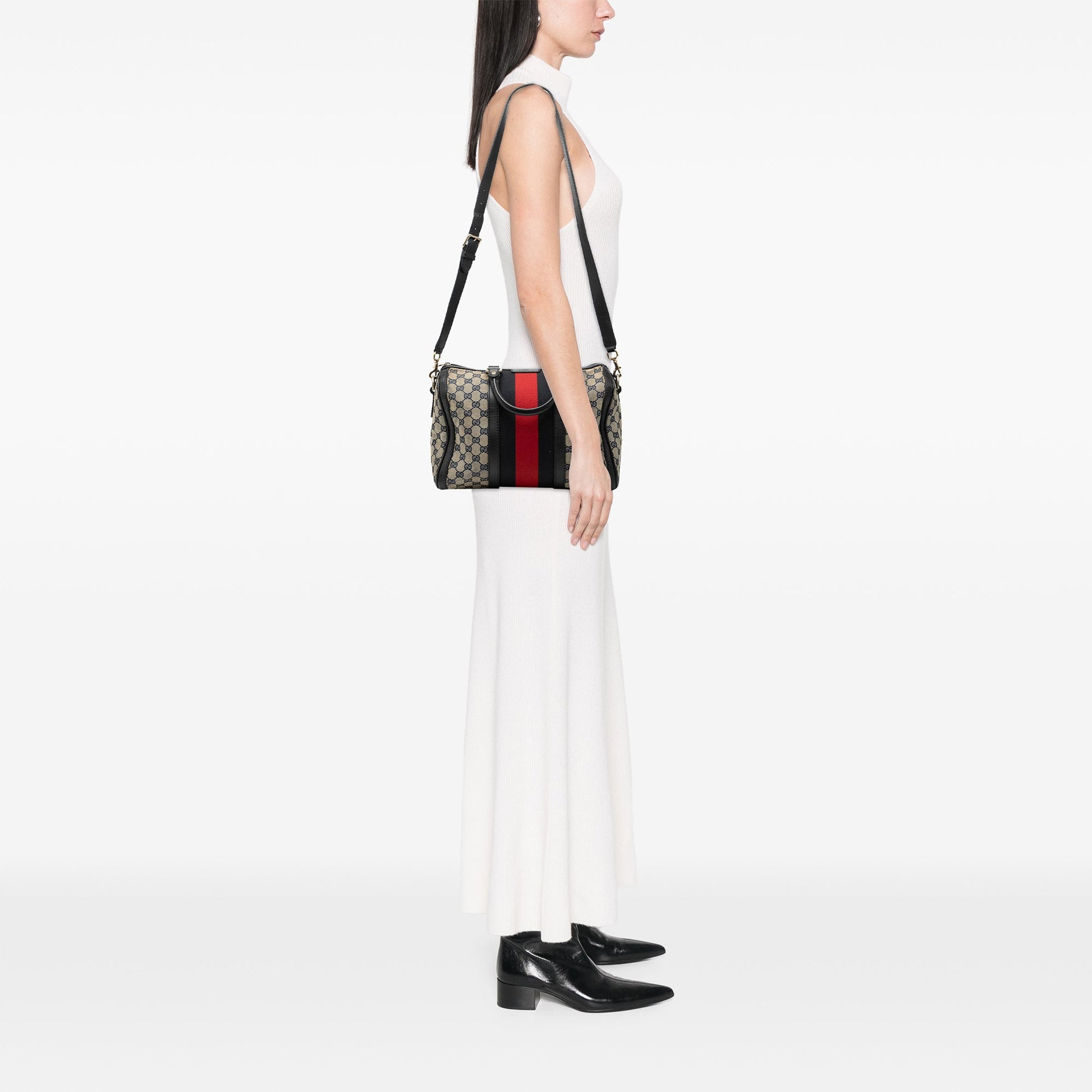 Gucci Medium GG Canvas Web Joy Boston Bag