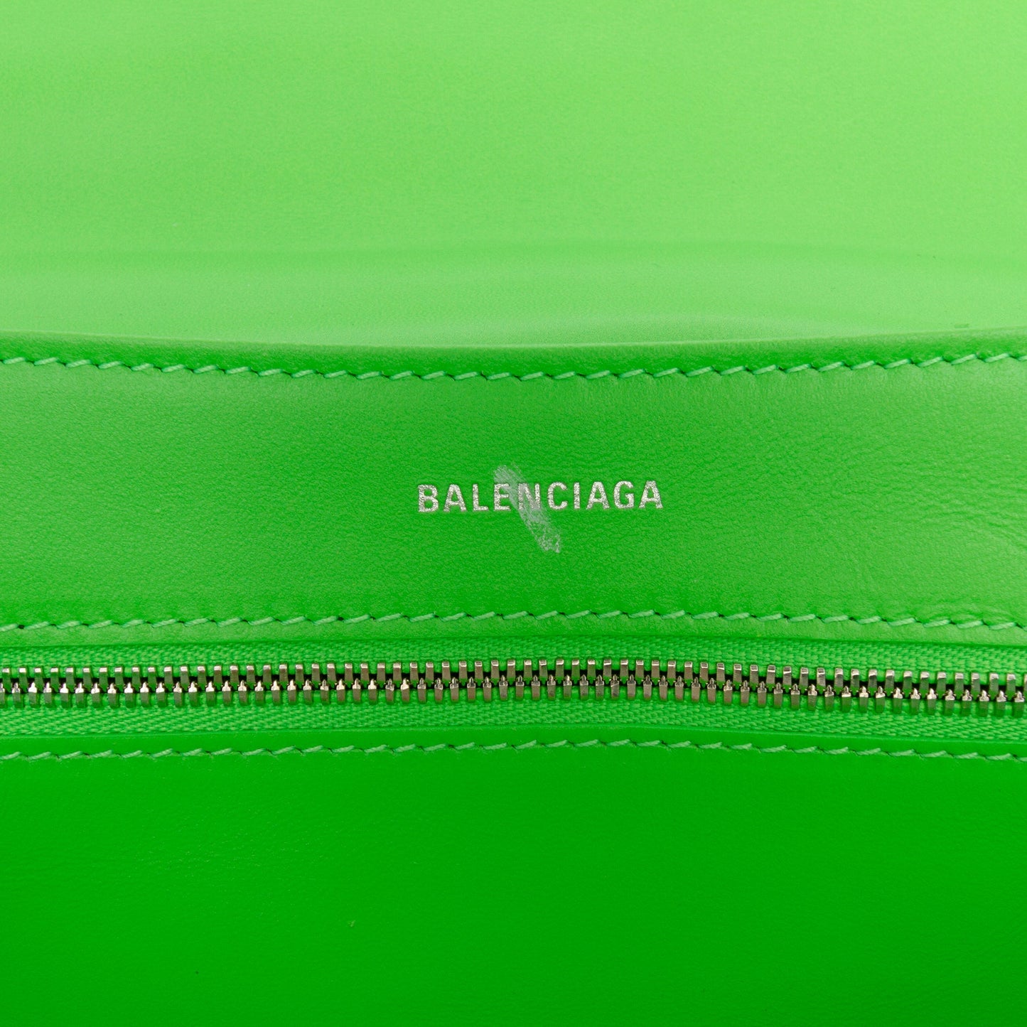 Balenciaga Embossed Leather BB Monogram Chain Flap