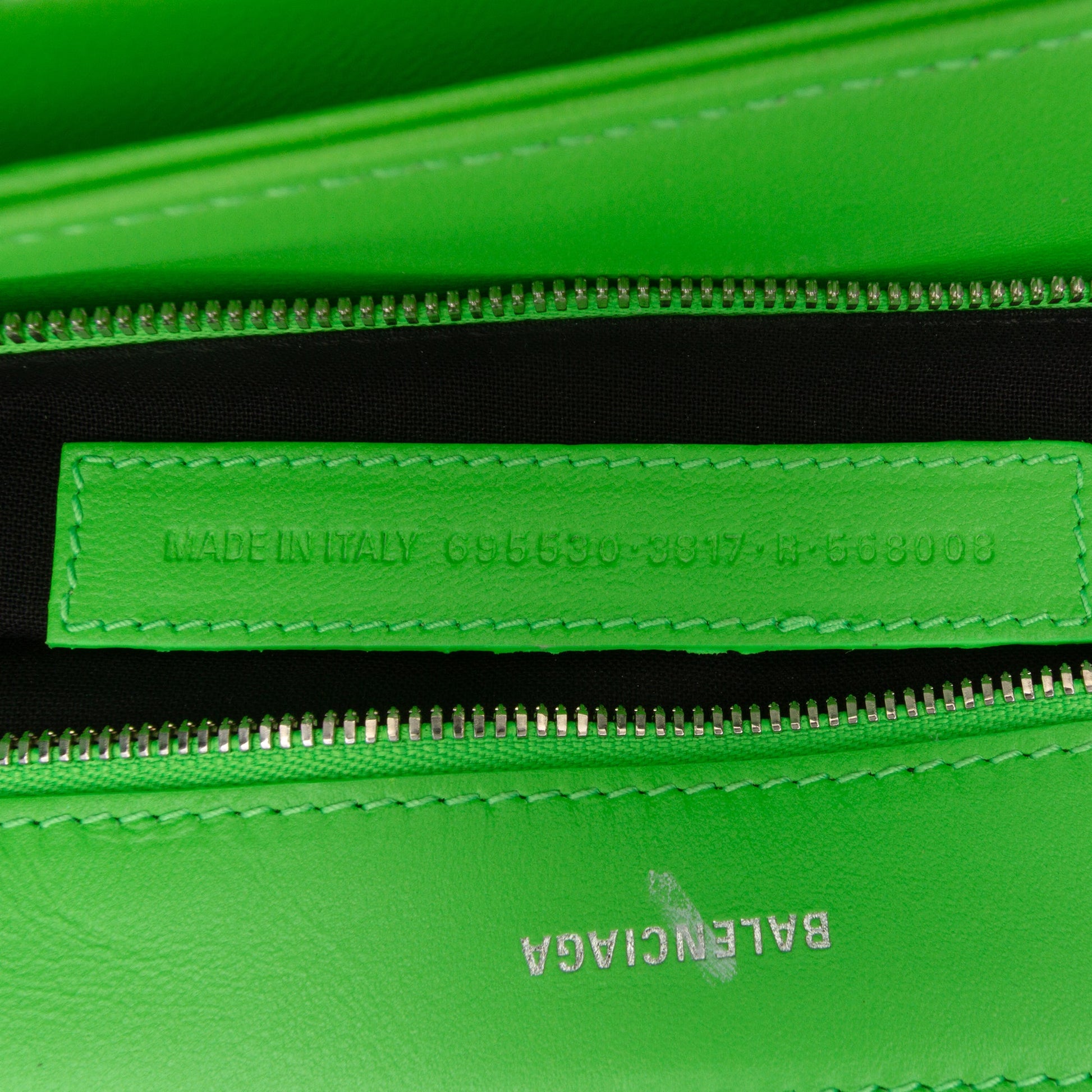 Balenciaga Embossed Leather BB Monogram Chain Flap