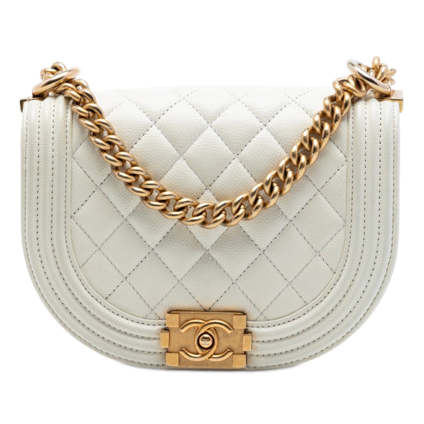Chanel Mini Quilted Caviar Boy Messenger Bag