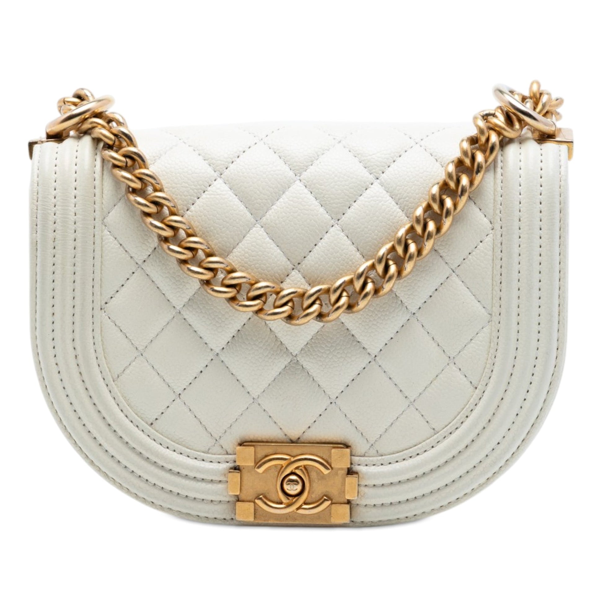 Chanel Mini Quilted Caviar Boy Messenger Bag