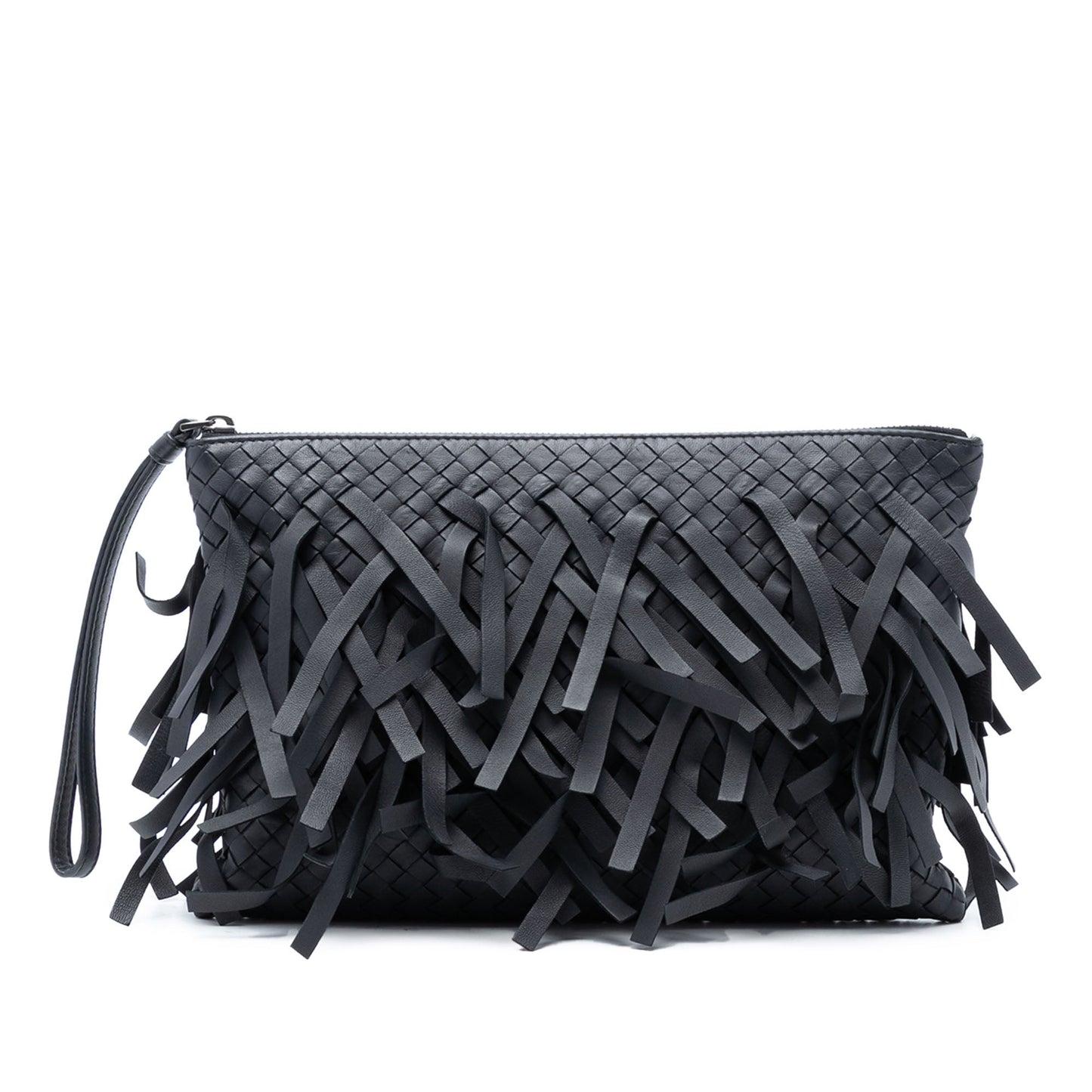 Bottega Veneta Nappa Intrecciato Palio Fringe Clutch