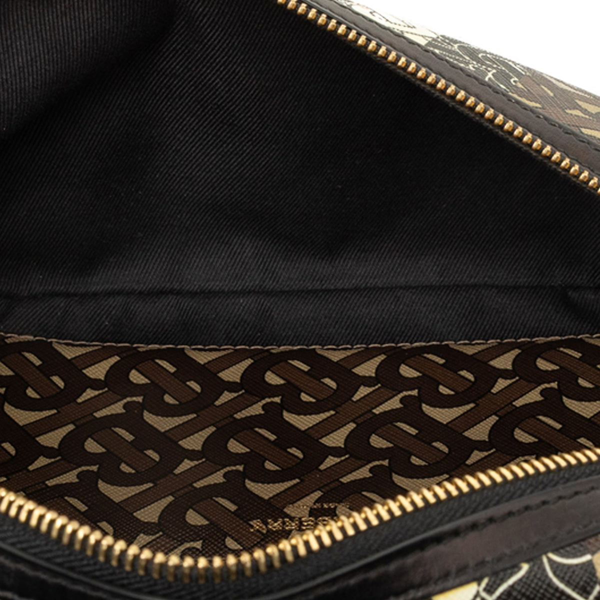 Burberry TB Monogram E Canvas Stripe Sonny Belt Bag — Brown