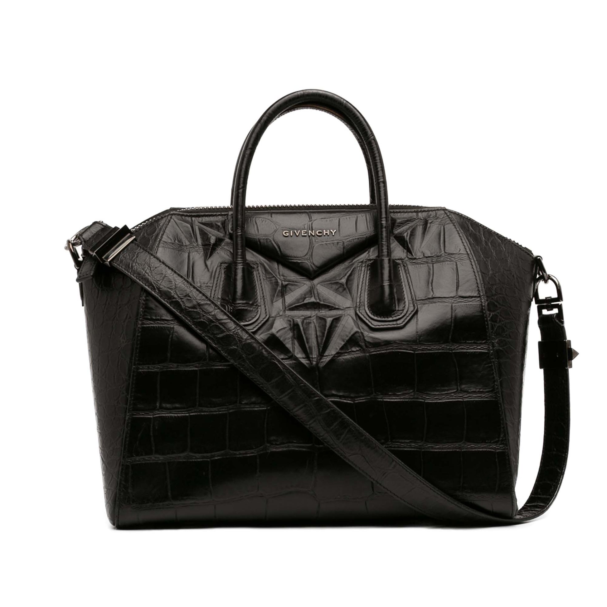 Givenchy Medium Croc Embossed Leather Antigona Satchel