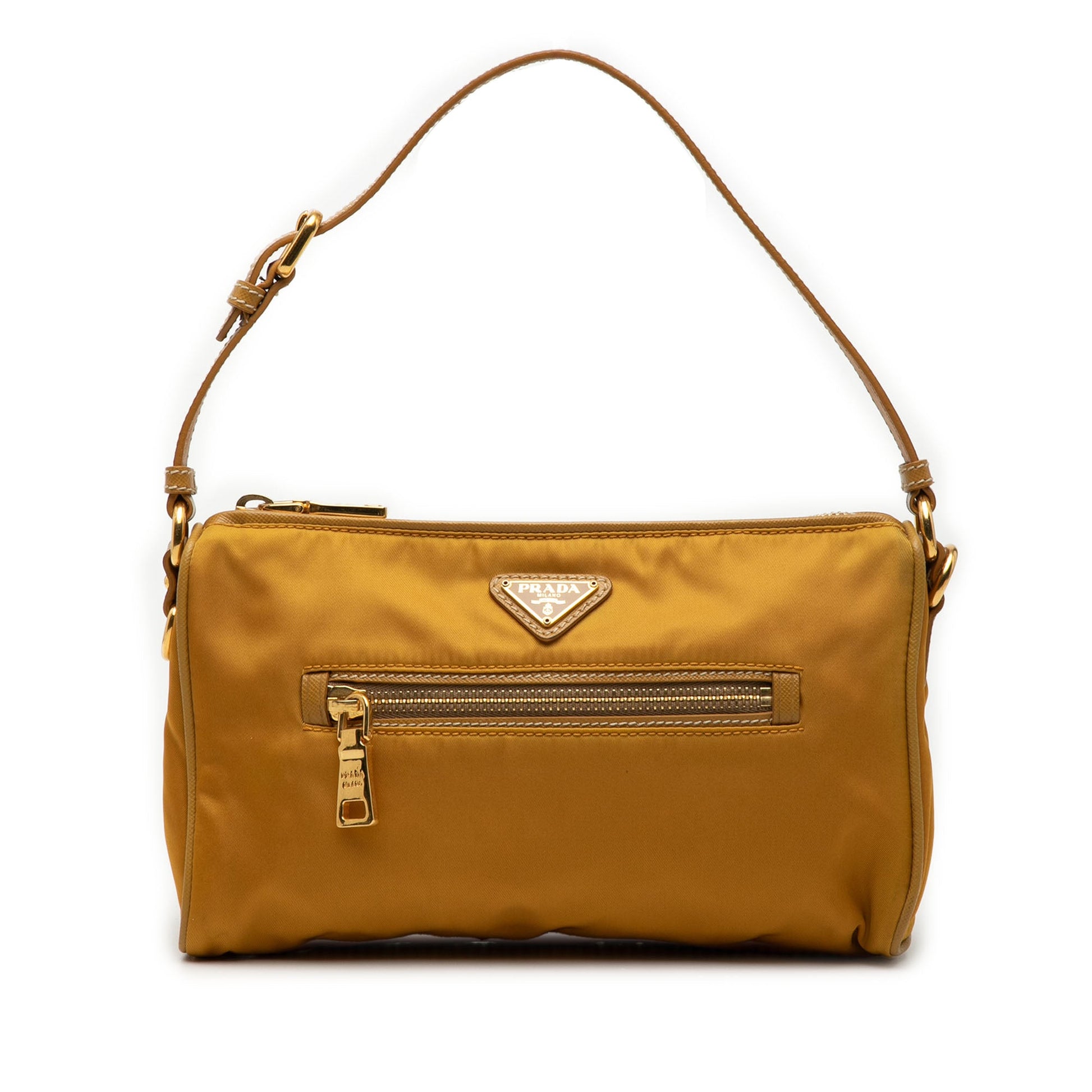 Prada Saffiano Trimmed Tessuto Handbag